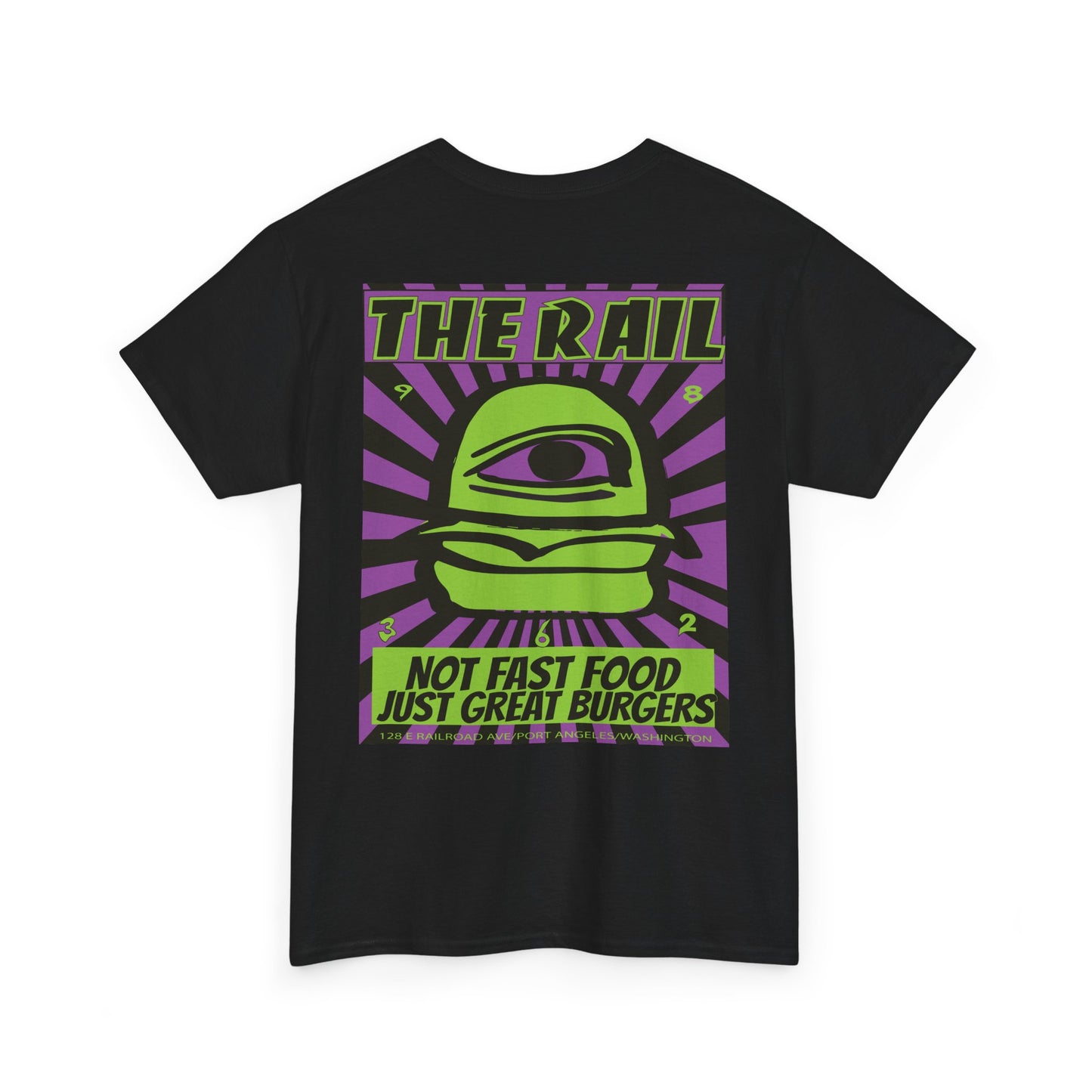 The Rail Unisex Heavy Cotton Tee - Retro Burger Graphic Tee
