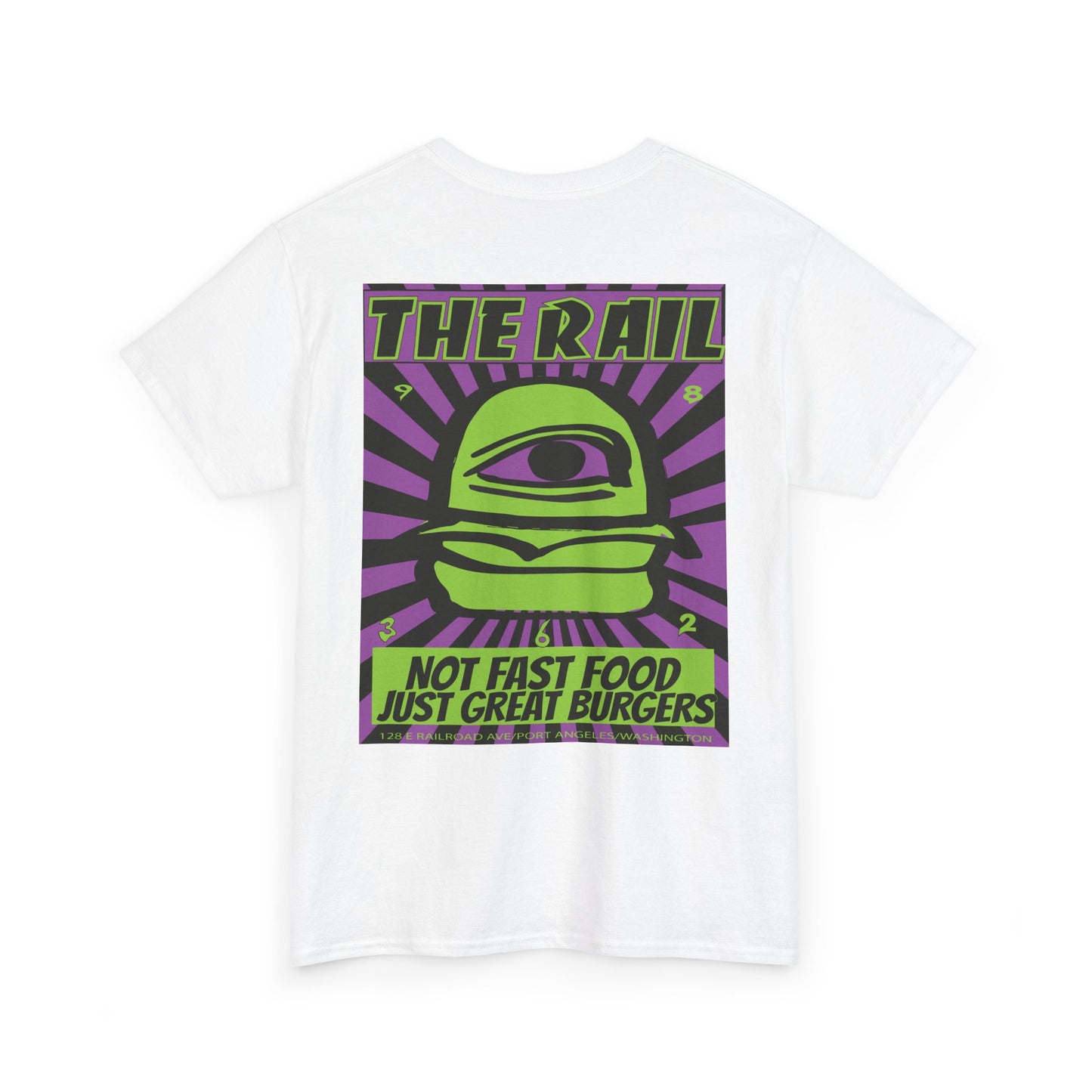 The Rail Unisex Heavy Cotton Tee - Retro Burger Graphic Tee