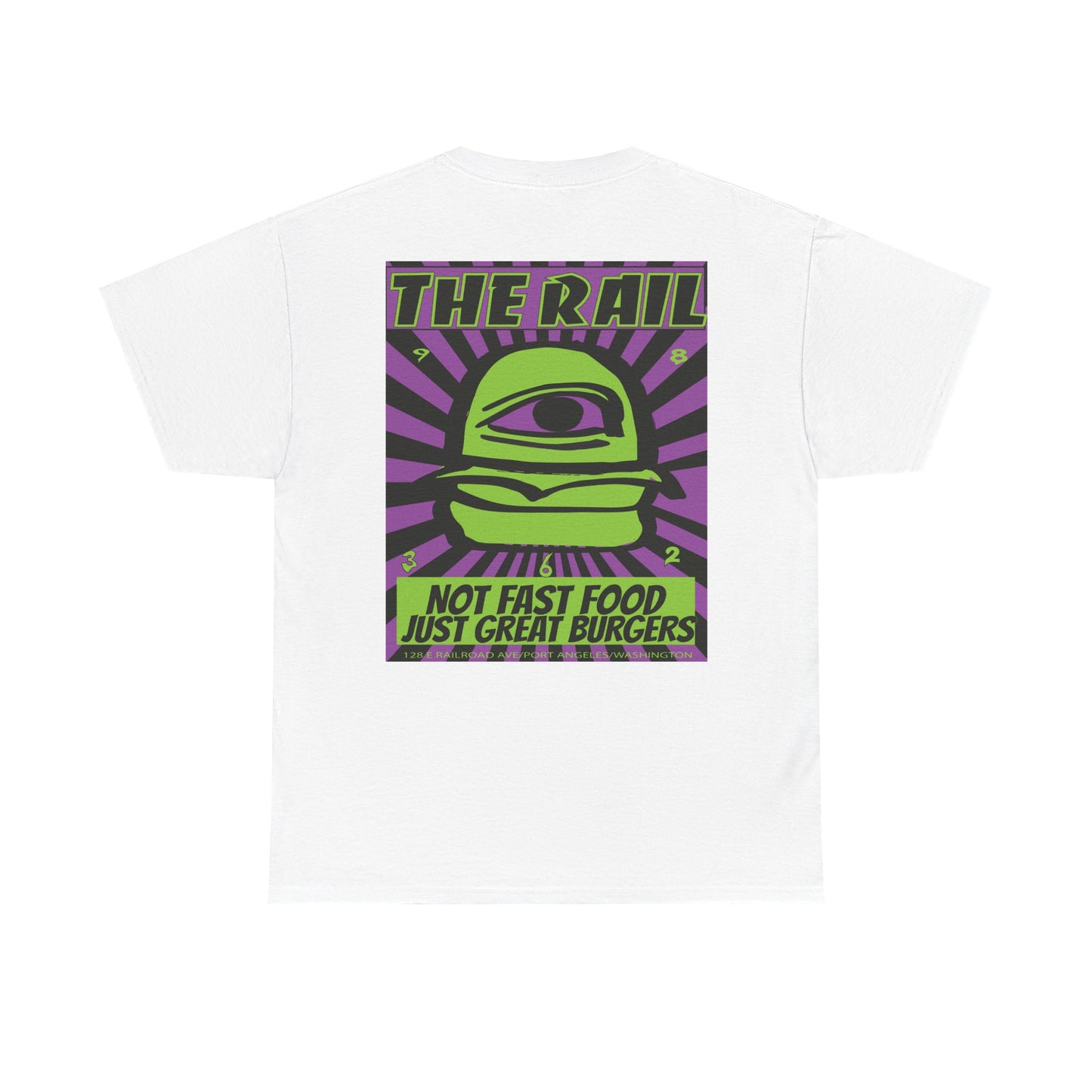 The Rail Unisex Heavy Cotton Tee - Retro Burger Graphic Tee