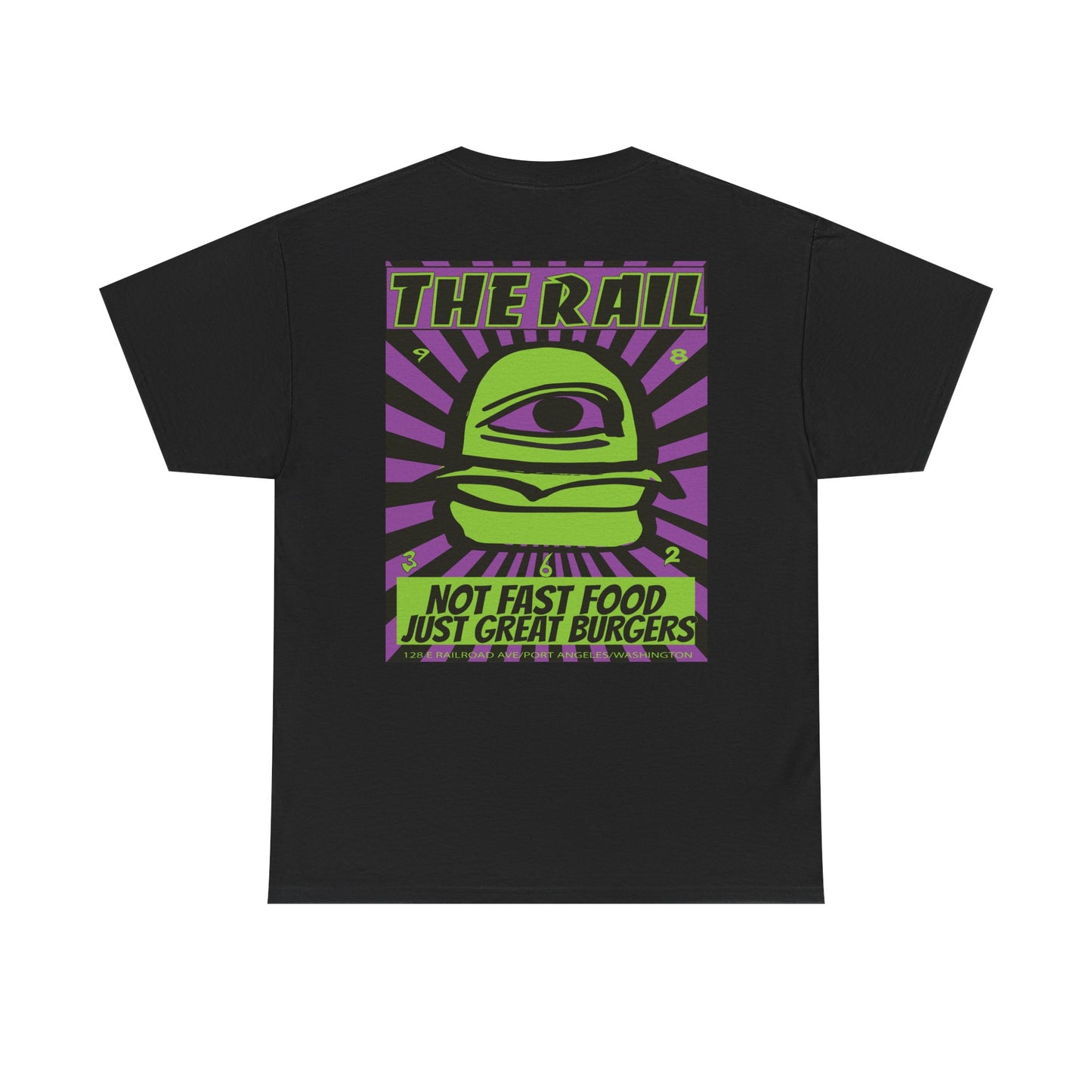 The Rail Unisex Heavy Cotton Tee - Retro Burger Graphic Tee
