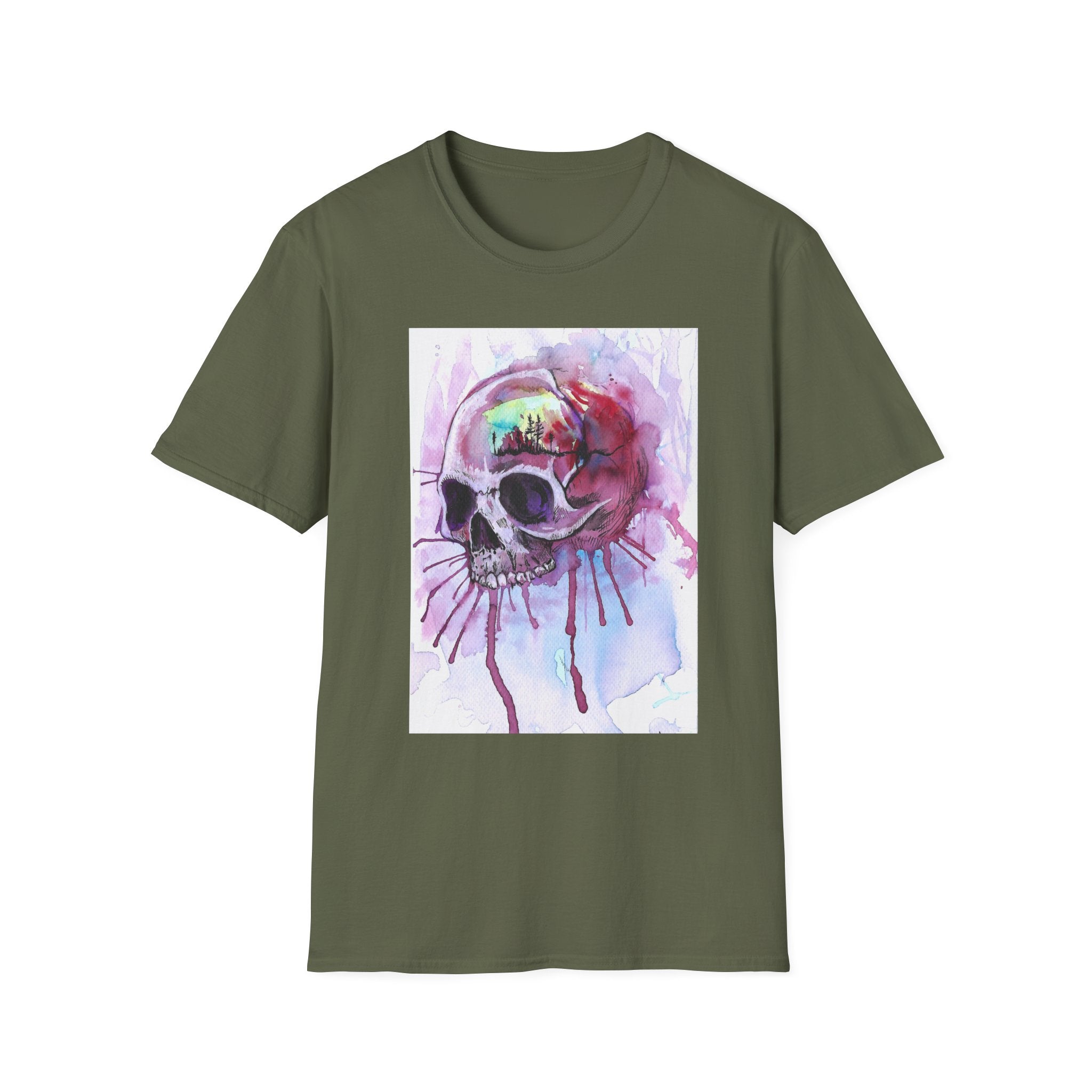 "Sweet Home" Art T-Shirt — Colorful Drip Skull Art Tee