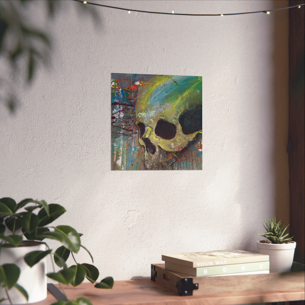 Skull Abstract Fine Art Poster — Colorful Graffiti Skull Wall Art
