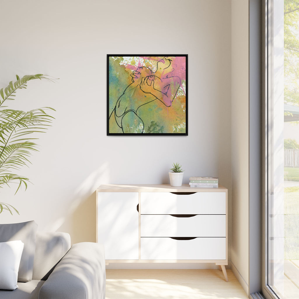 "Pinking" Canvas Framed print By Larry White