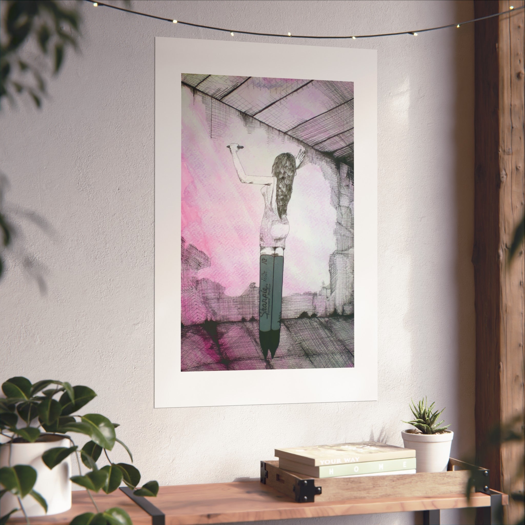 Fine Art Poster — "She Is Sharp" Feminine Illustration by Larry White