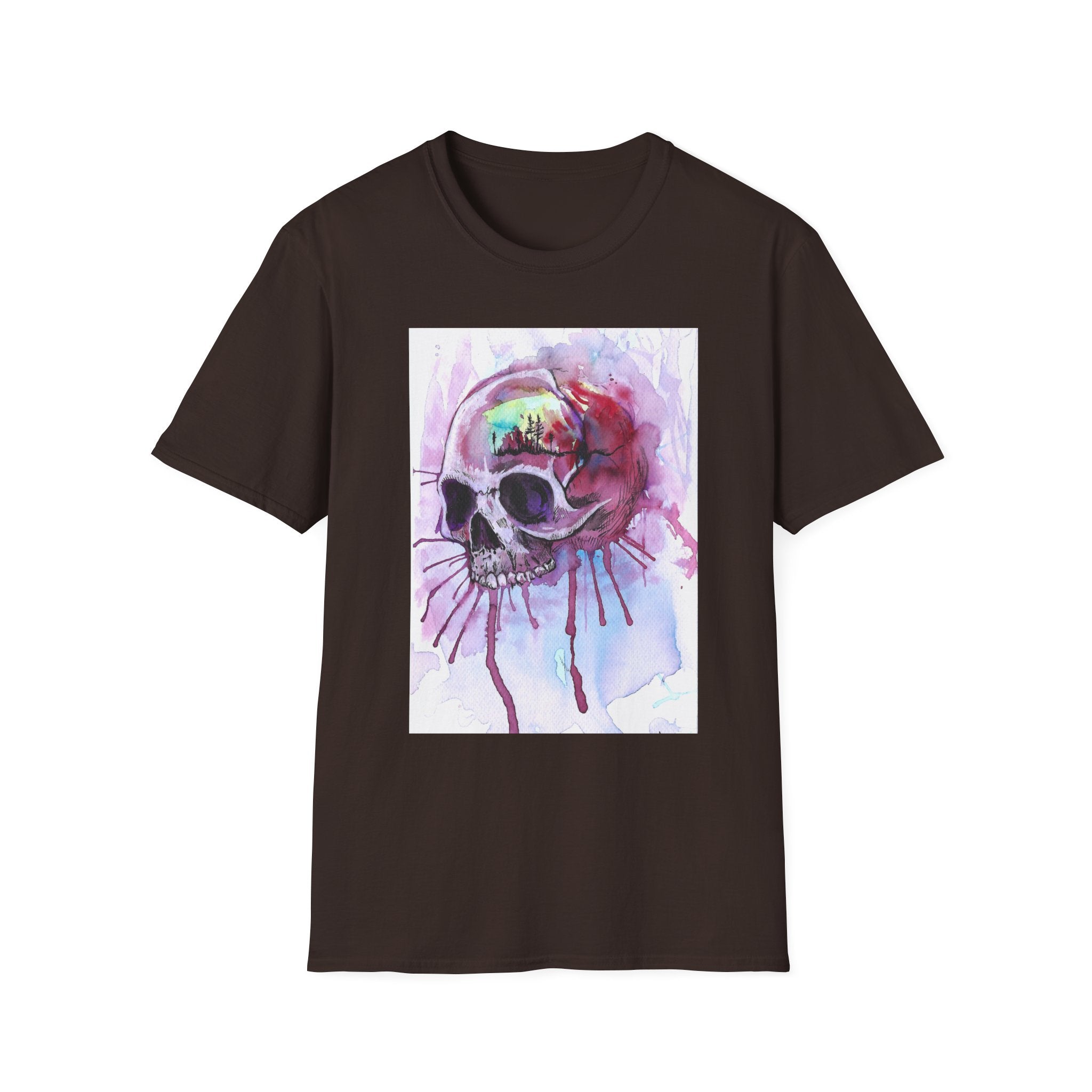 "Sweet Home" Art T-Shirt — Colorful Drip Skull Art Tee