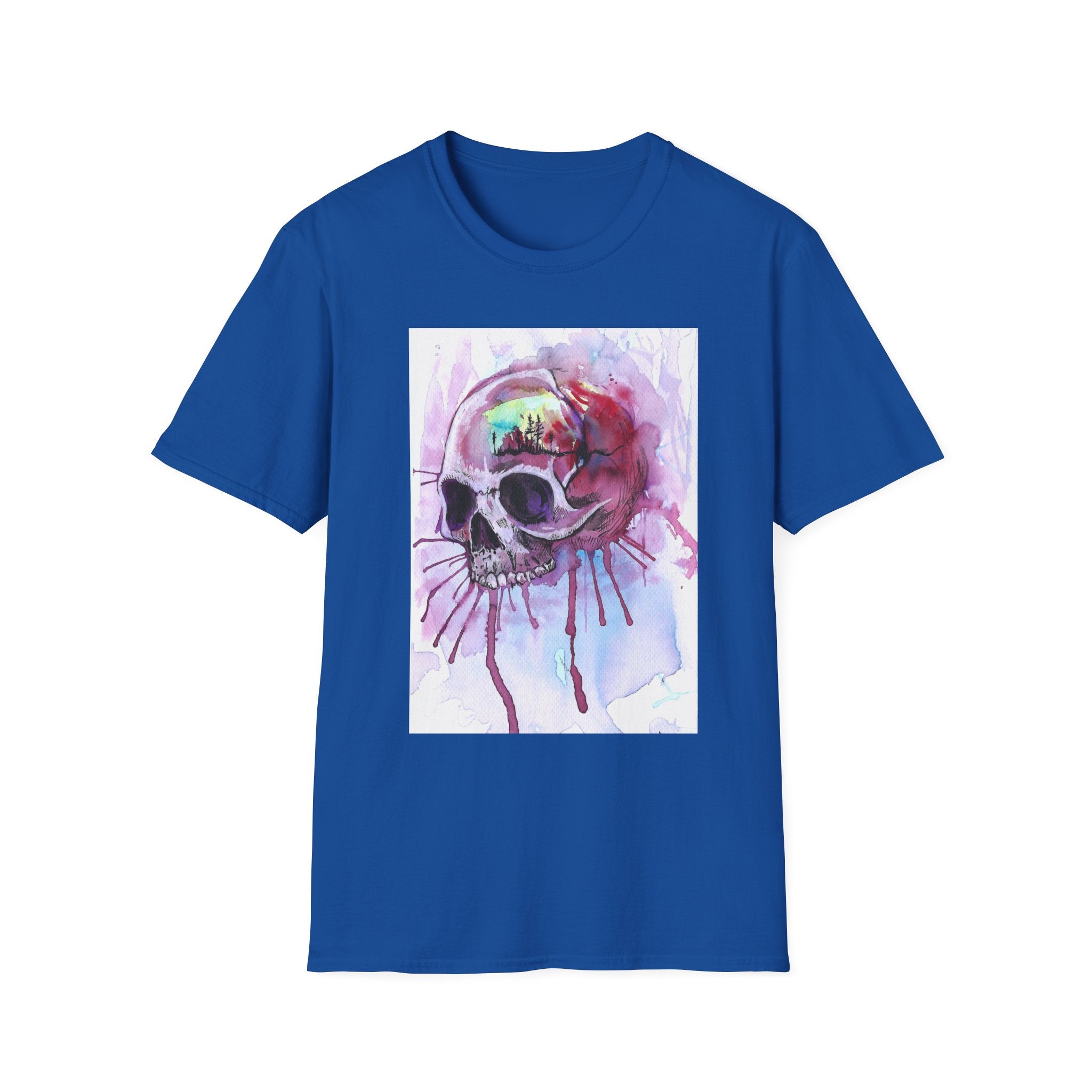 "Sweet Home" Art T-Shirt — Colorful Drip Skull Art Tee