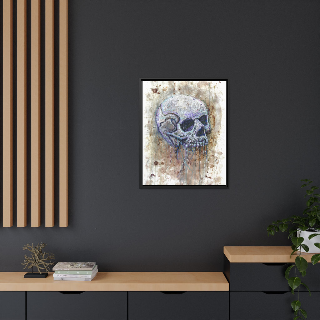 "Albums" Skull Art by Larry White  Framed Matte Canvas —