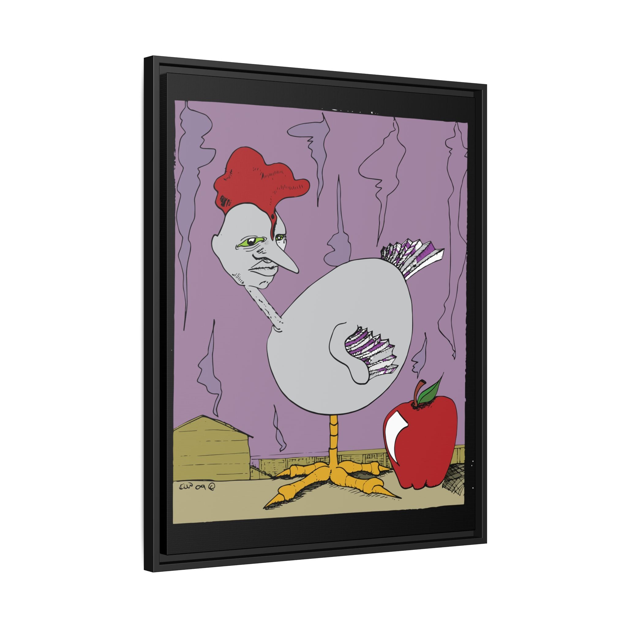 "Ass apple" Framed Canvas Art by Larry White