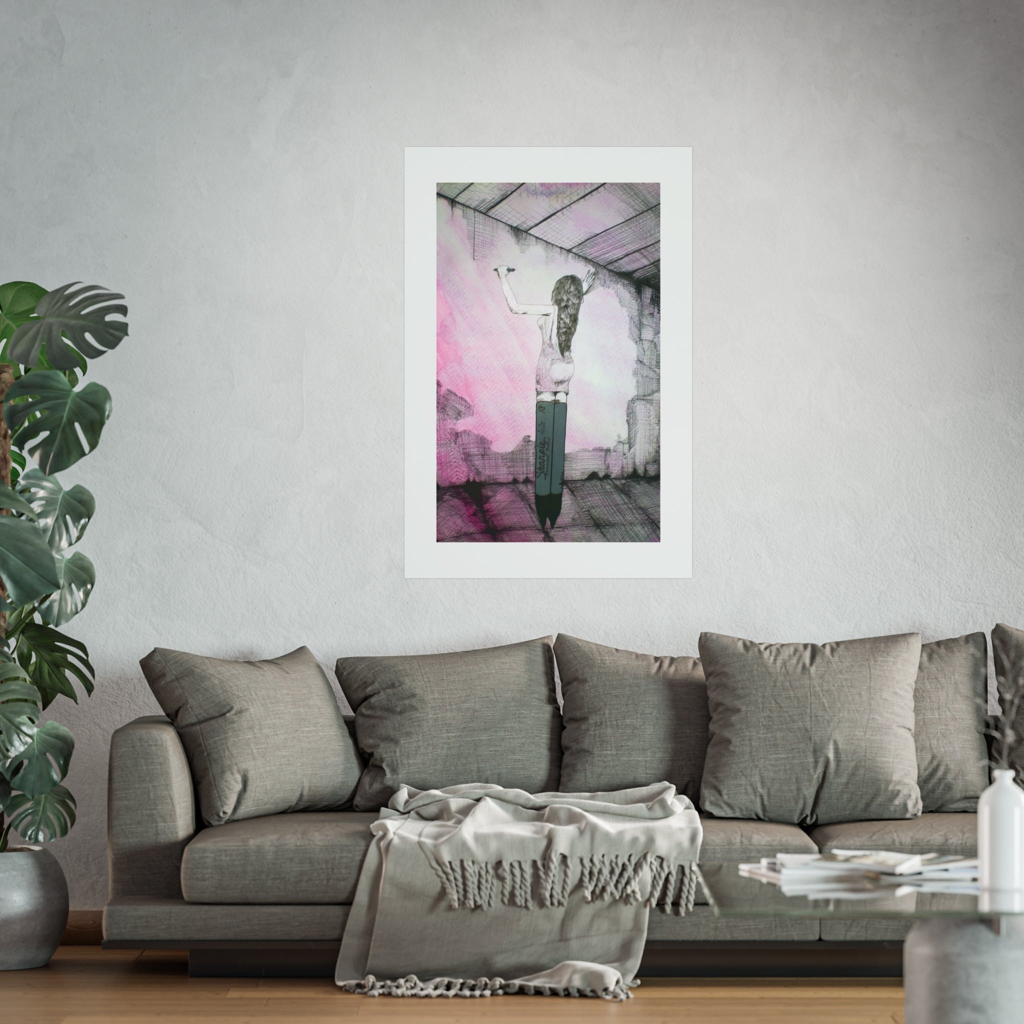 Fine Art Poster — "She Is Sharp" Feminine Illustration by Larry White