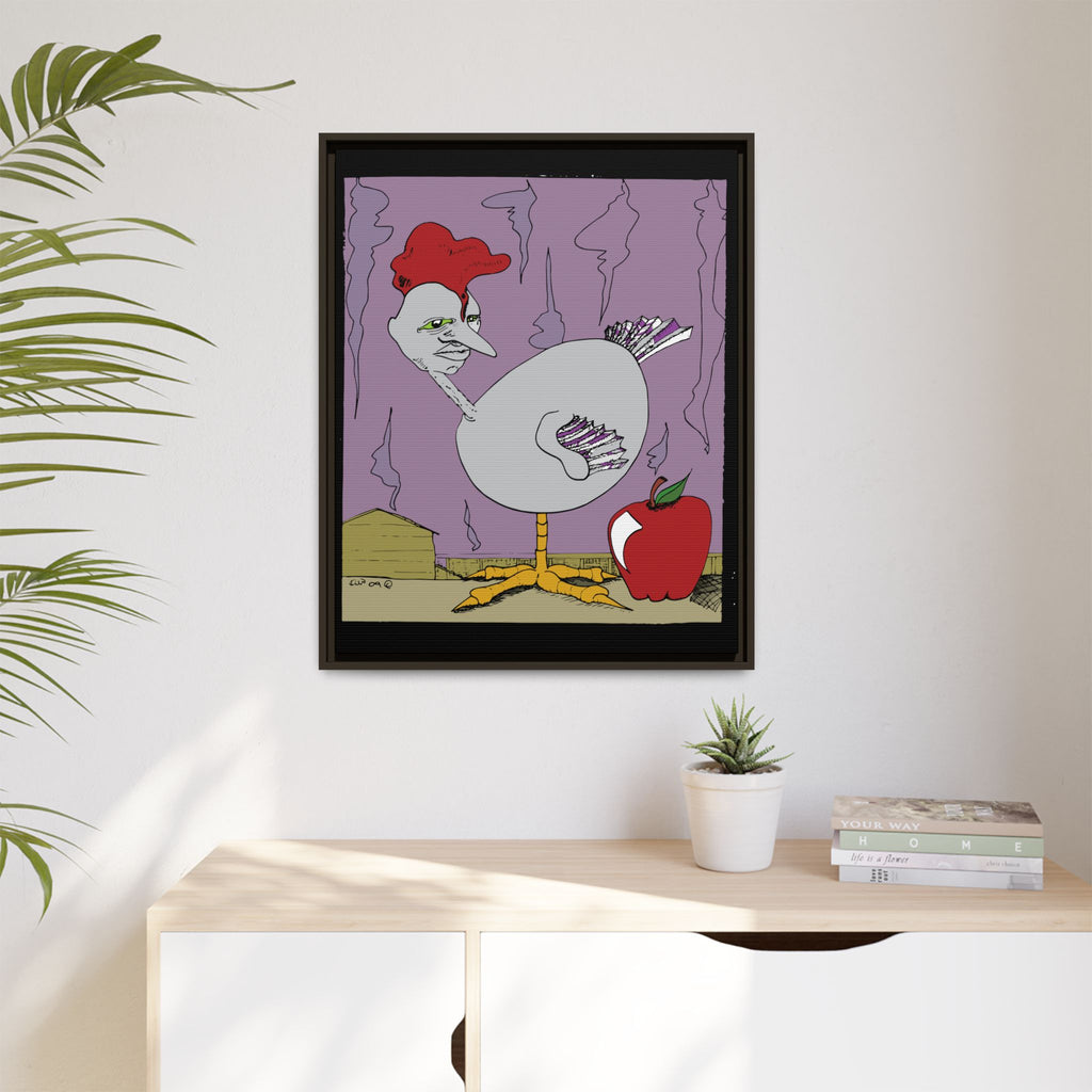 "Ass apple" Framed Canvas Art by Larry White