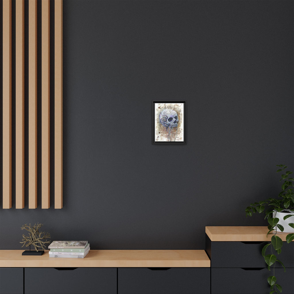 "Albums" Skull Art by Larry White  Framed Matte Canvas —