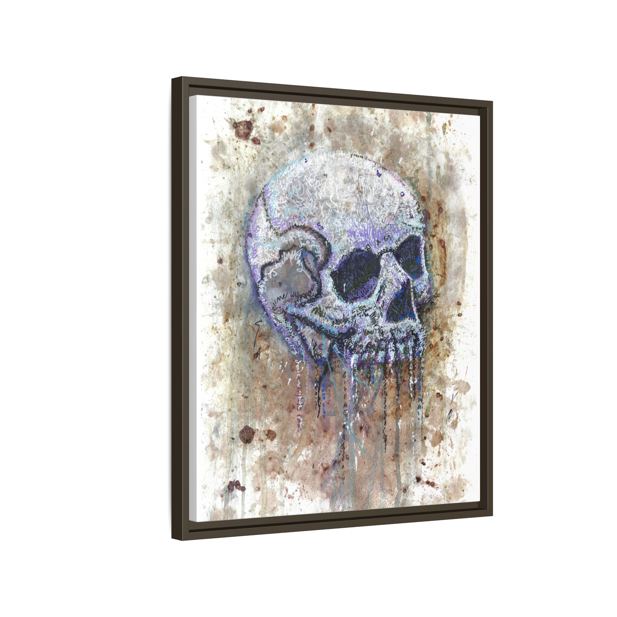 "Albums" Skull Art by Larry White  Framed Matte Canvas —