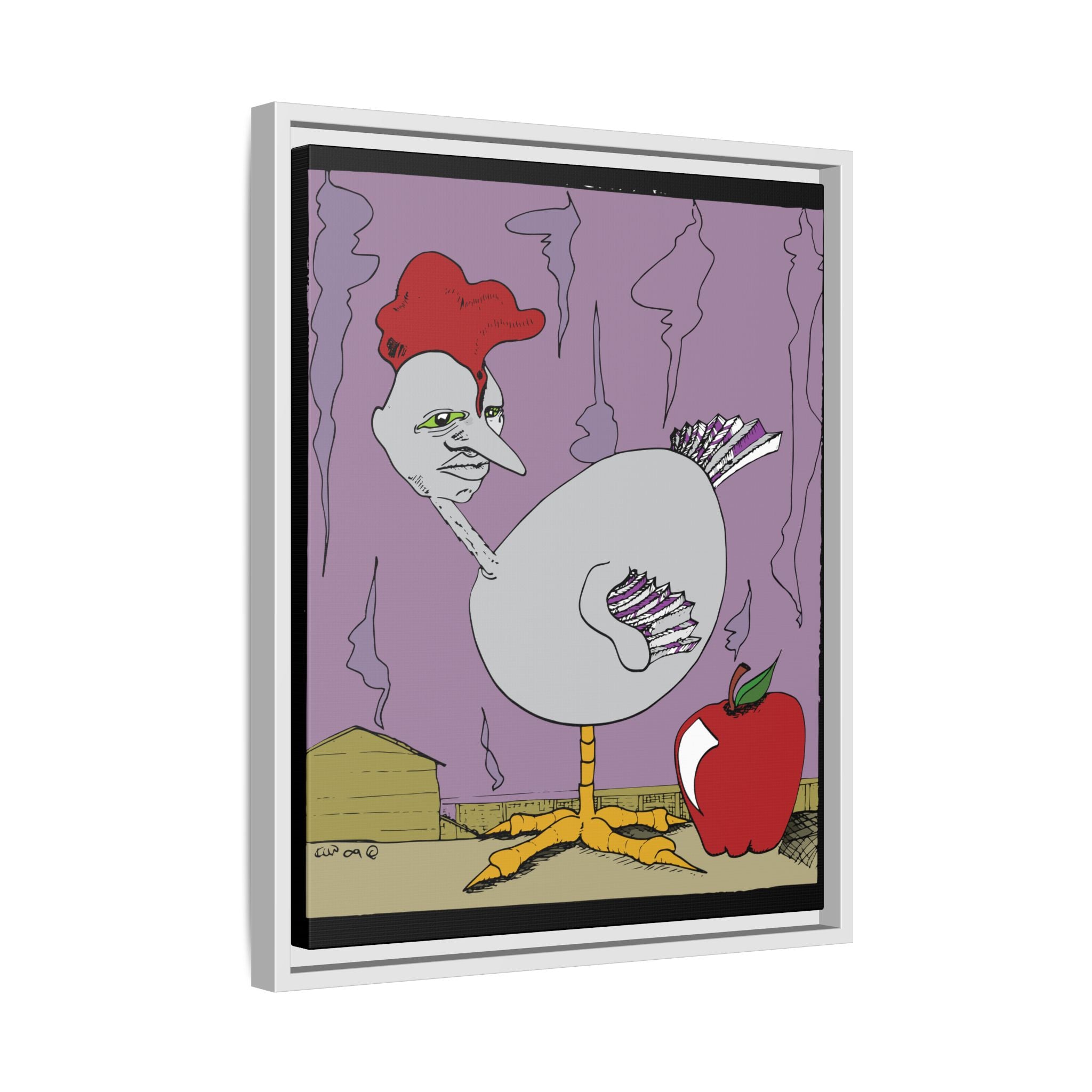"Ass apple" Framed Canvas Art by Larry White