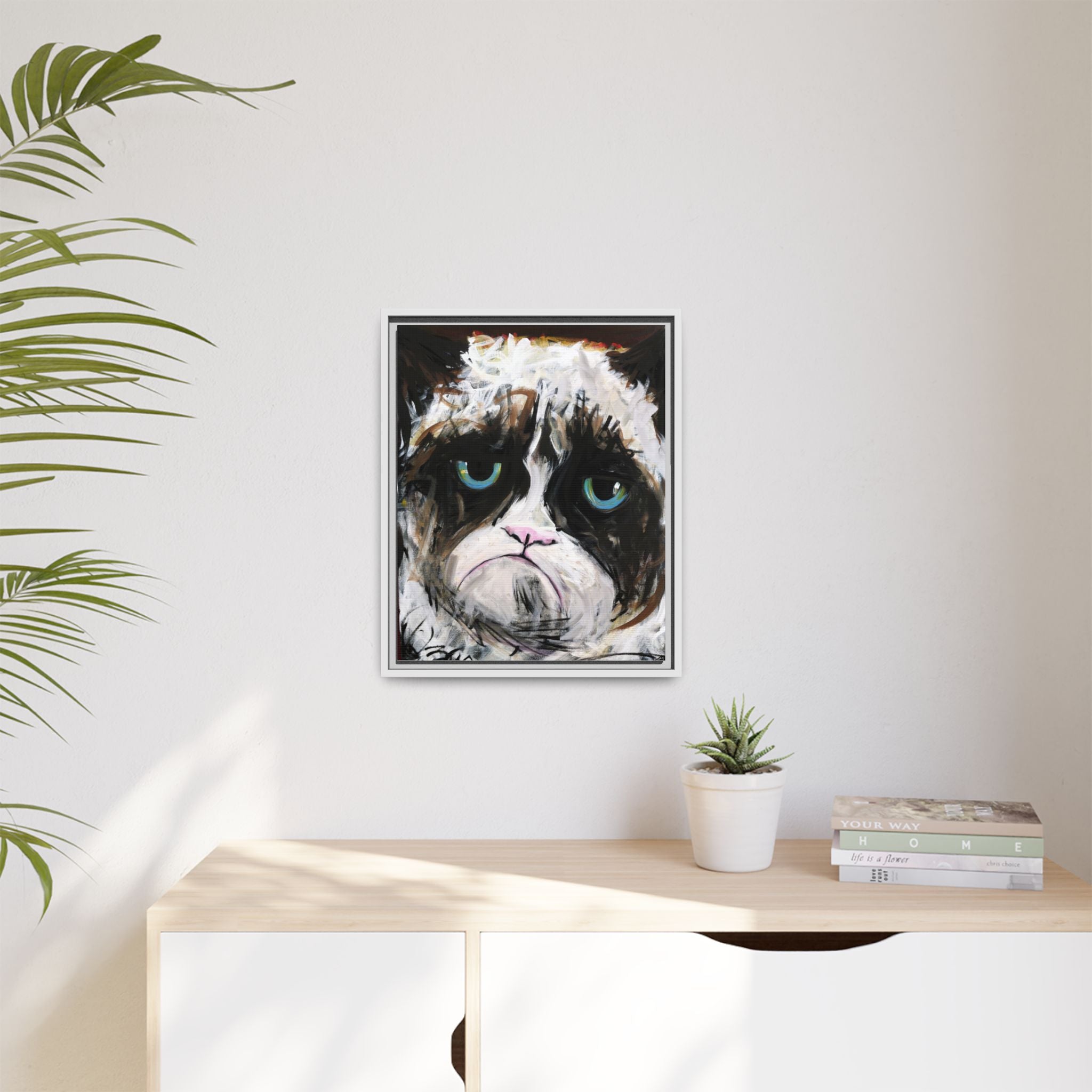 Grumpy Cat Portrait canvas print by Larry White