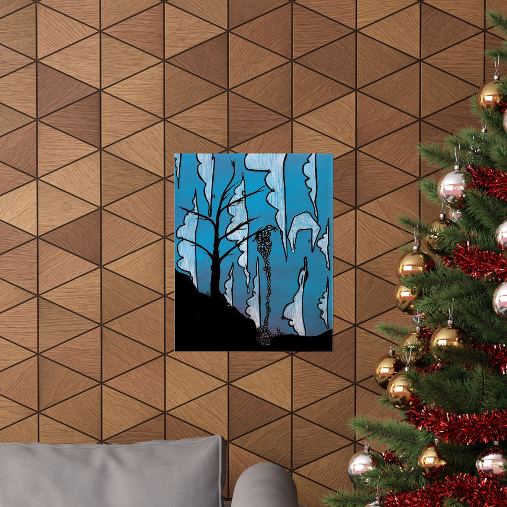 Run by Larry White Matte Vertical Poster — Comical Frosted Fruit Art