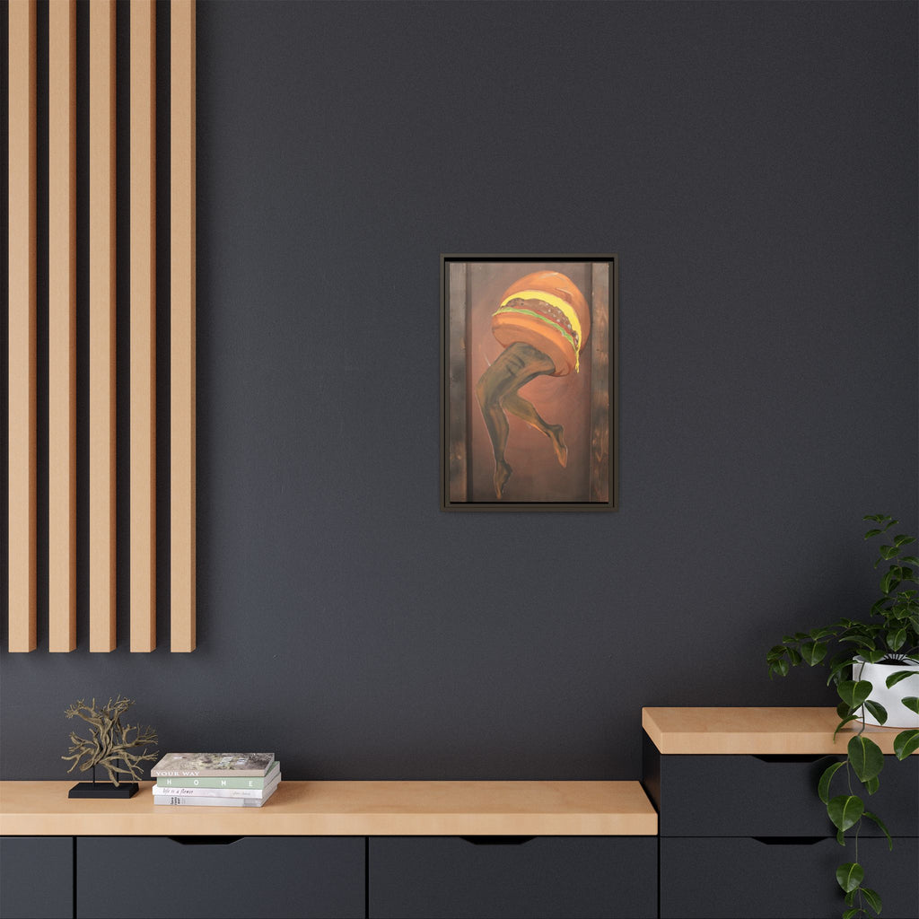 Burger legs Framed Canvas Art —By Larry White