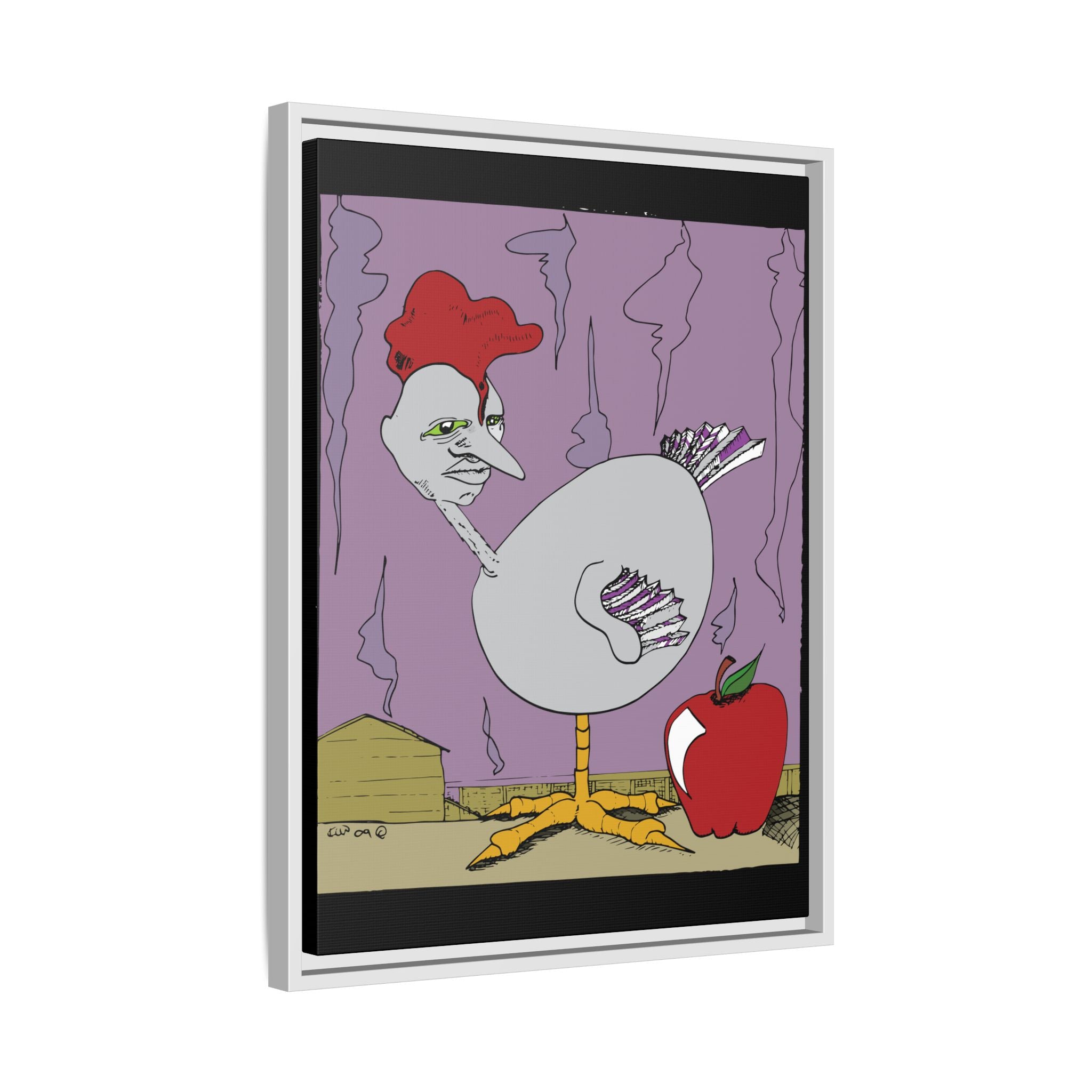 "Ass apple" Framed Canvas Art by Larry White