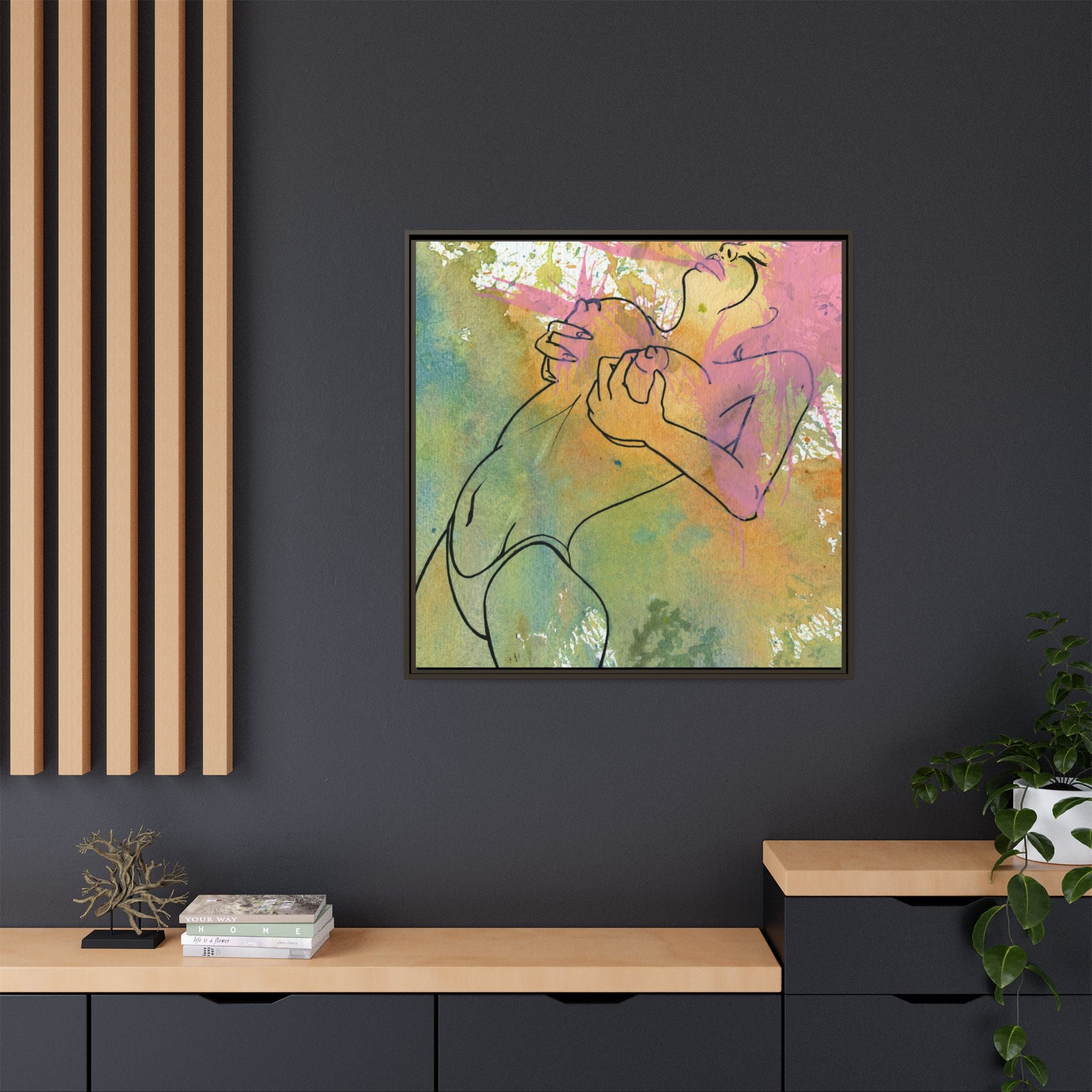 "Pinking" Canvas Framed print By Larry White