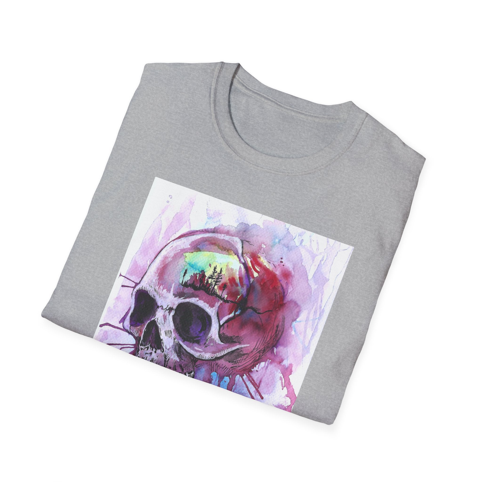 "Sweet Home" Art T-Shirt — Colorful Drip Skull Art Tee