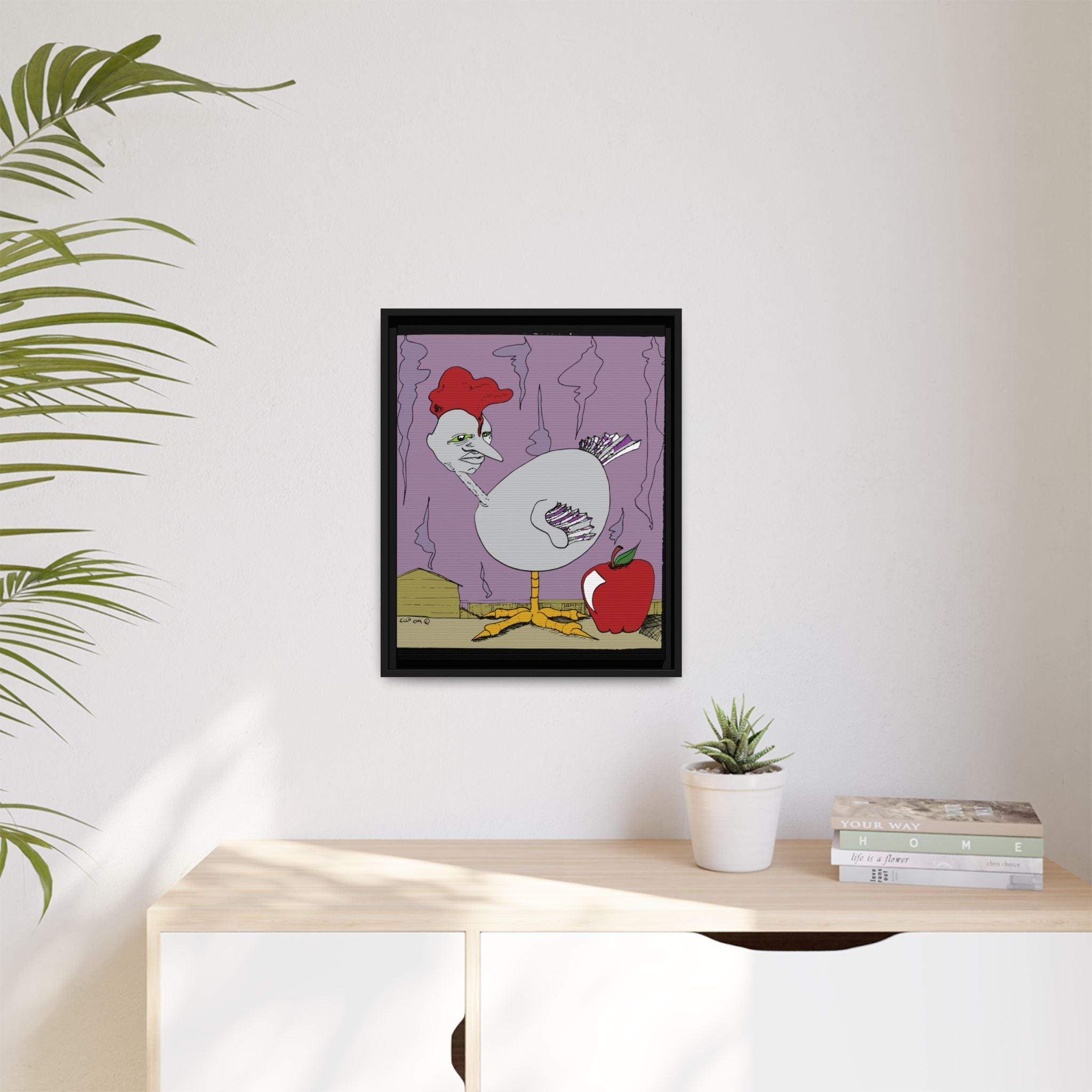 "Ass apple" Framed Canvas Art by Larry White
