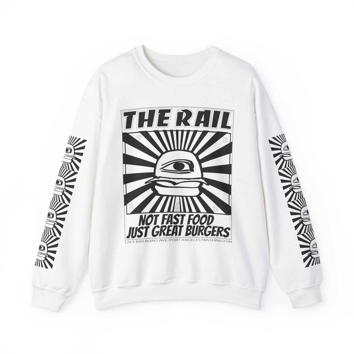 Crewneck Sweatshirt - The Rail All Seeing Eye Burger Design