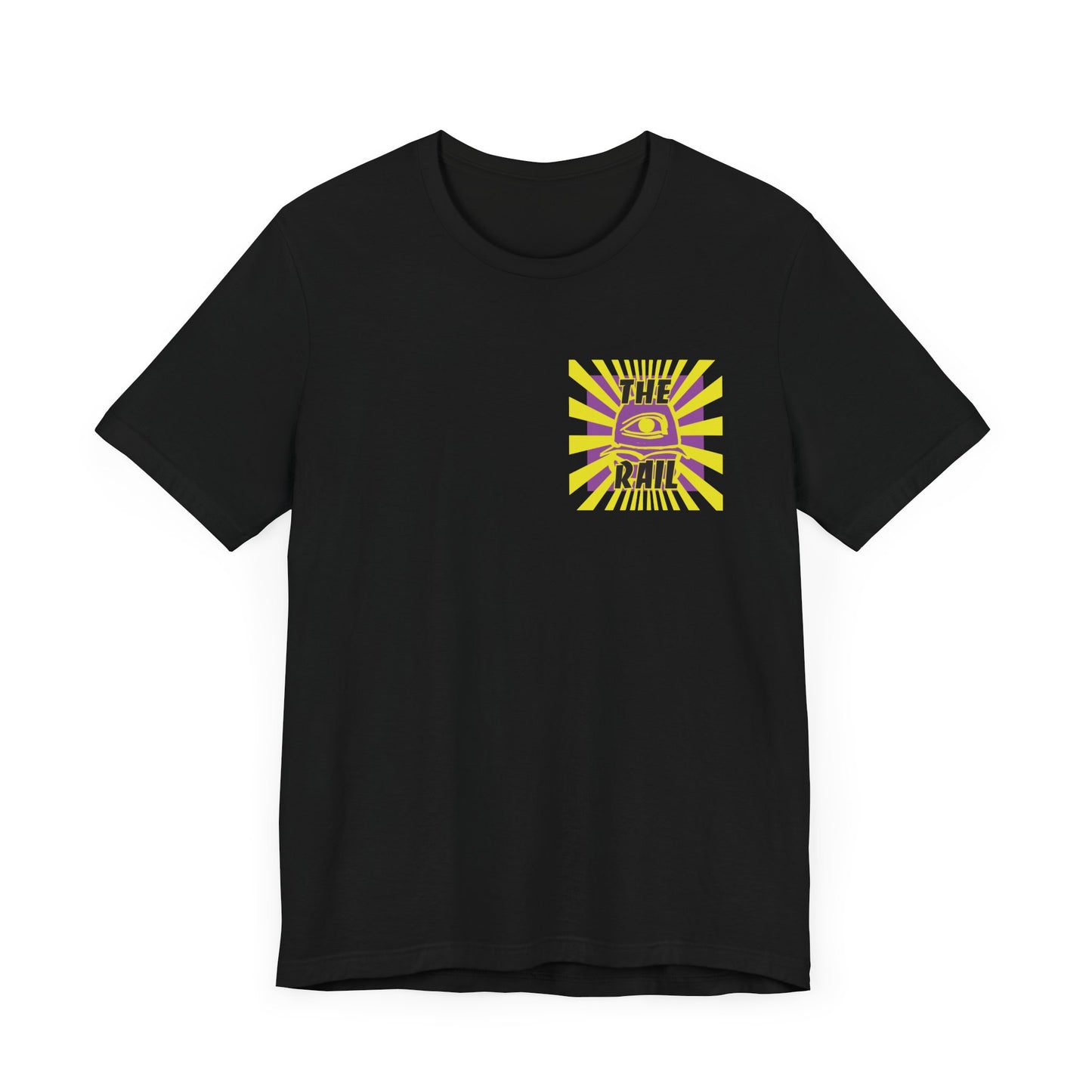 Retro Burger Graphic Tee - Unisex Short Sleeve Shirt with 'The Rail' Print