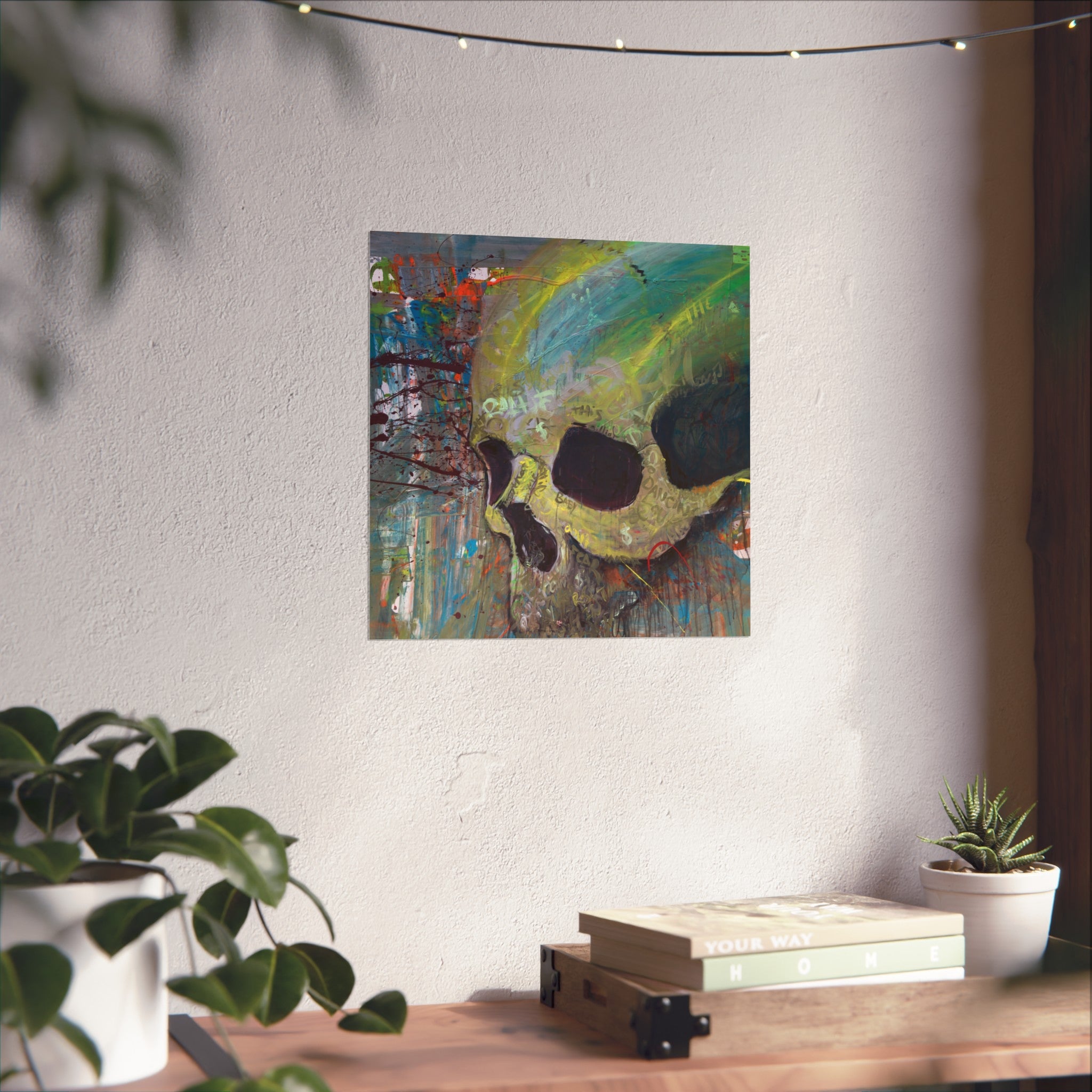 Skull Abstract Fine Art Poster — Colorful Graffiti Skull Wall Art