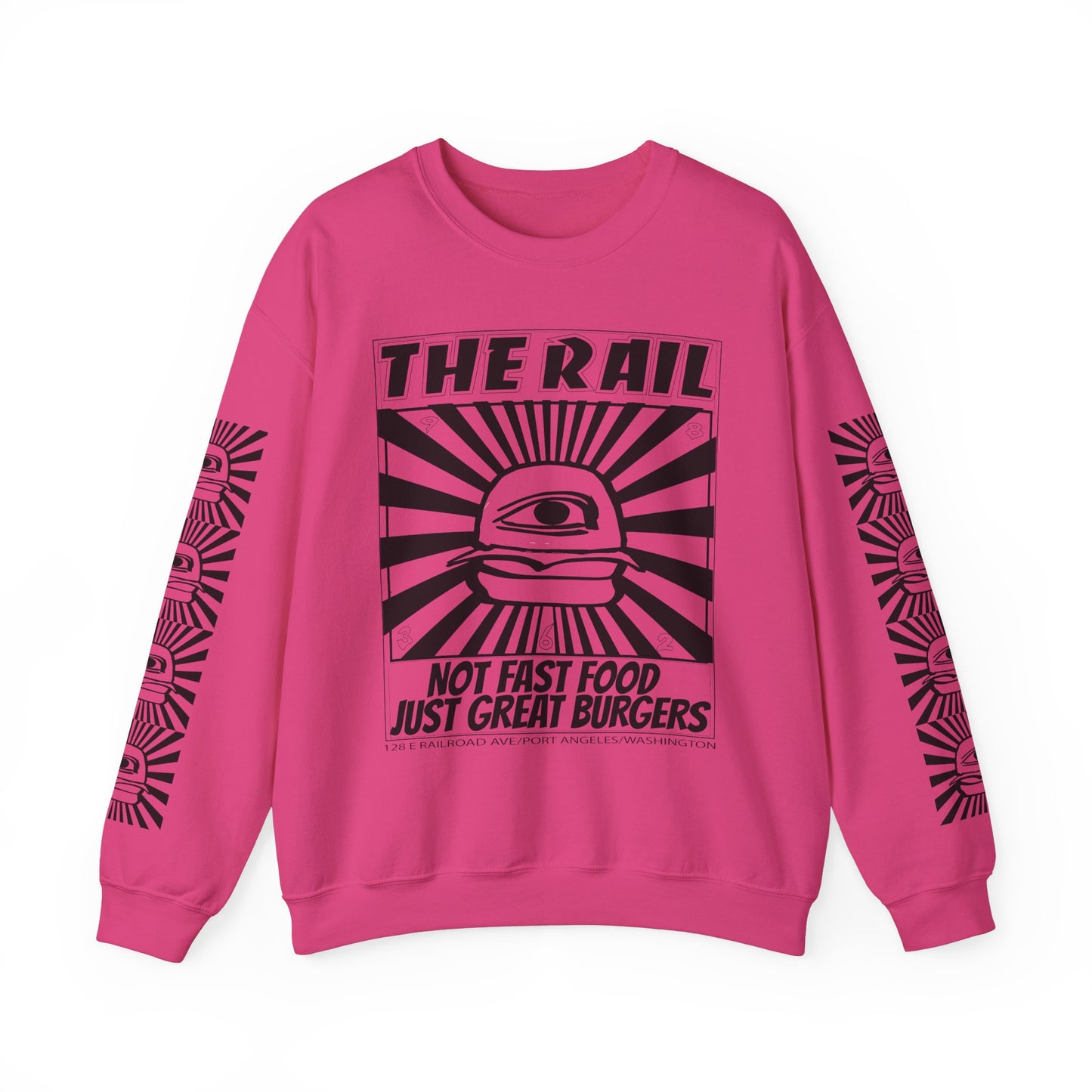 Crewneck Sweatshirt - The Rail All Seeing Eye Burger Design