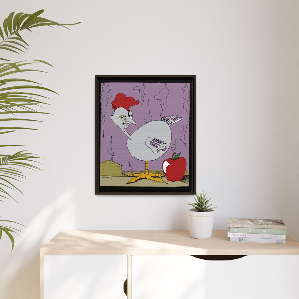 "Ass apple" Framed Canvas Art by Larry White