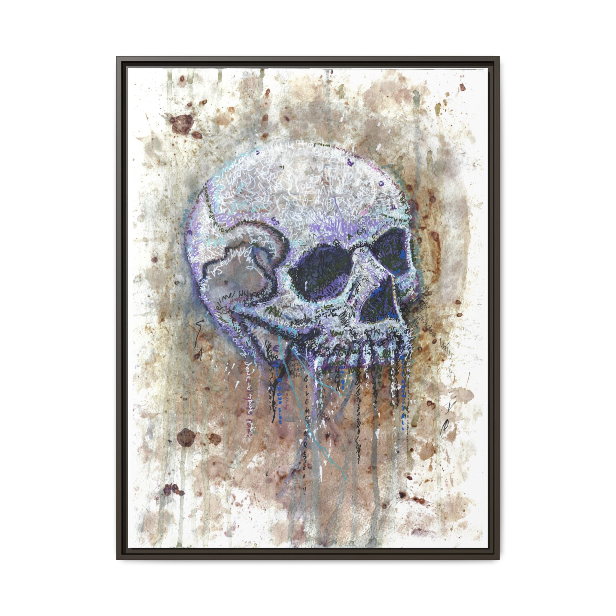 "Albums" Skull Art by Larry White  Framed Matte Canvas —