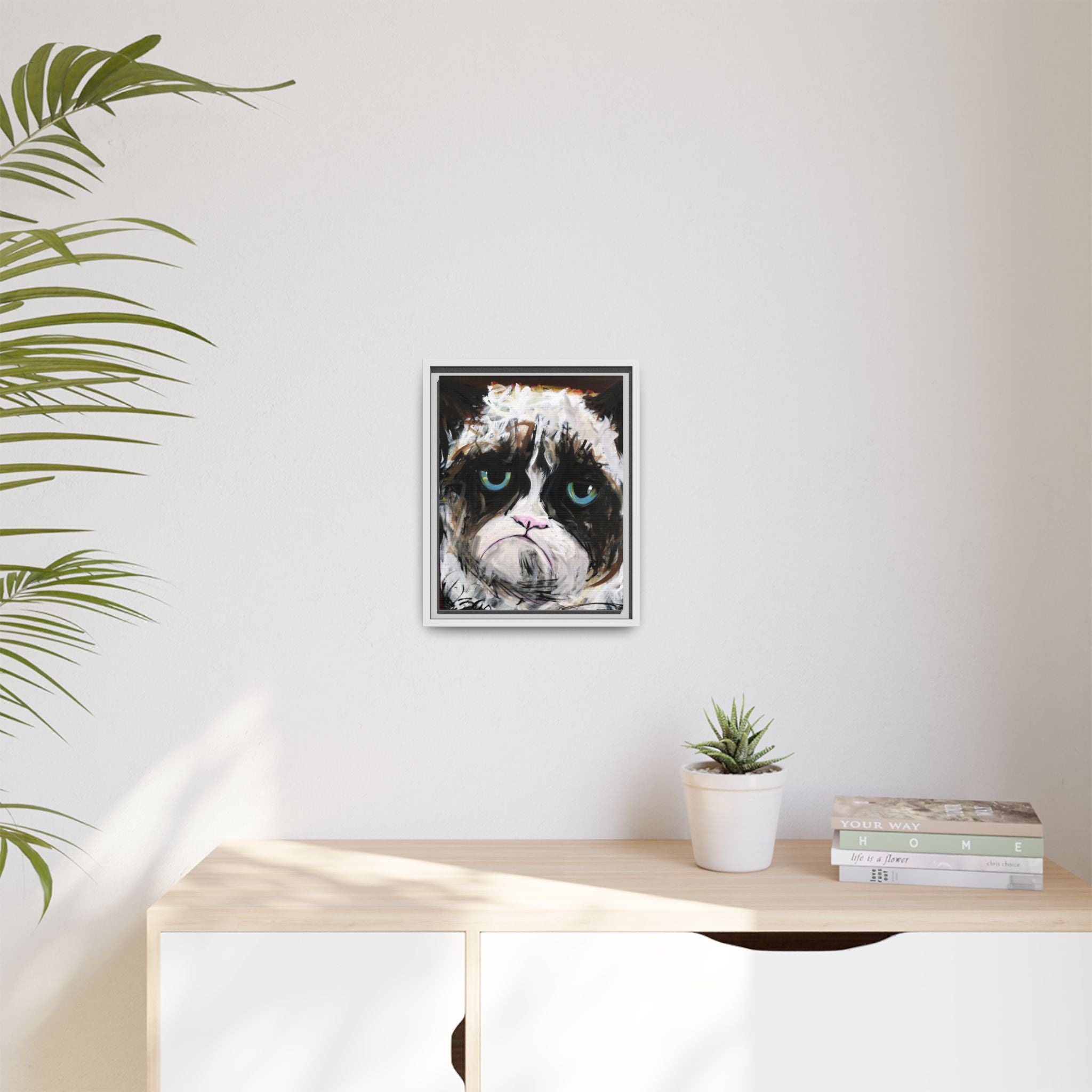 Grumpy Cat Portrait canvas print by Larry White