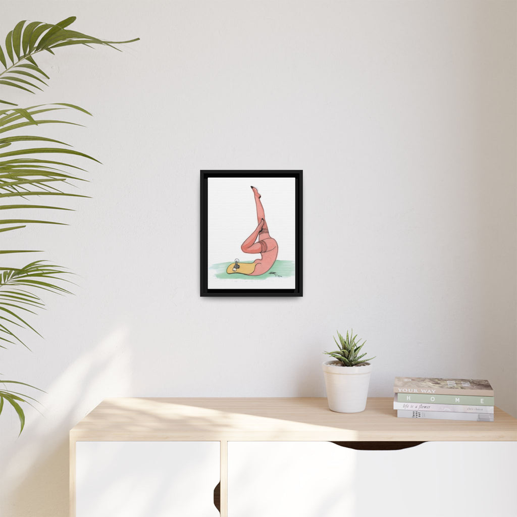 Skateboard Pin-Up Matte Canvas Print — By Larry White