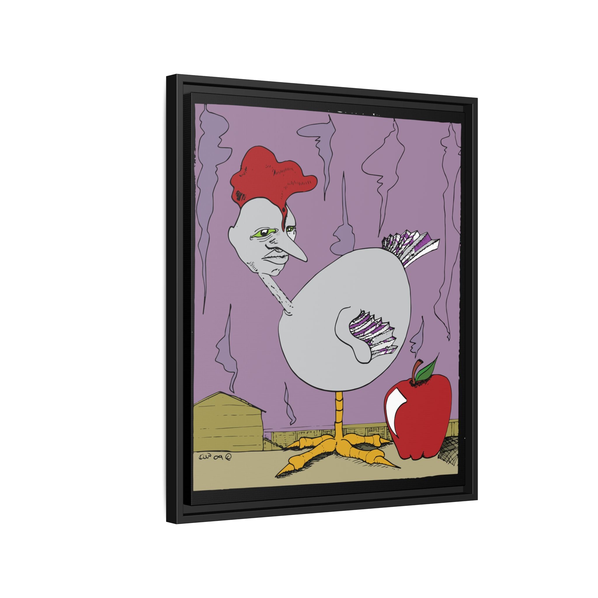 "Ass apple" Framed Canvas Art by Larry White