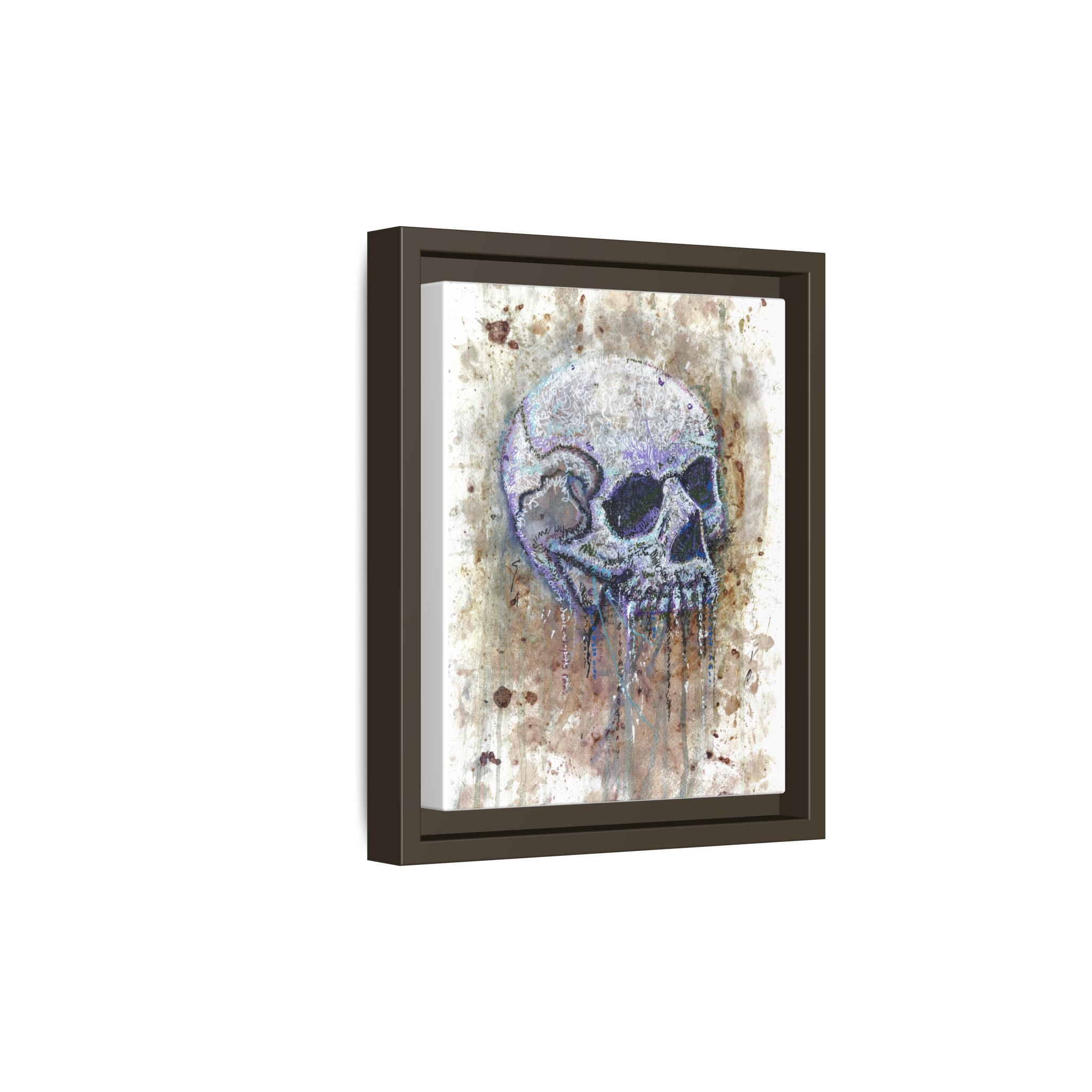 "Albums" Skull Art by Larry White  Framed Matte Canvas —