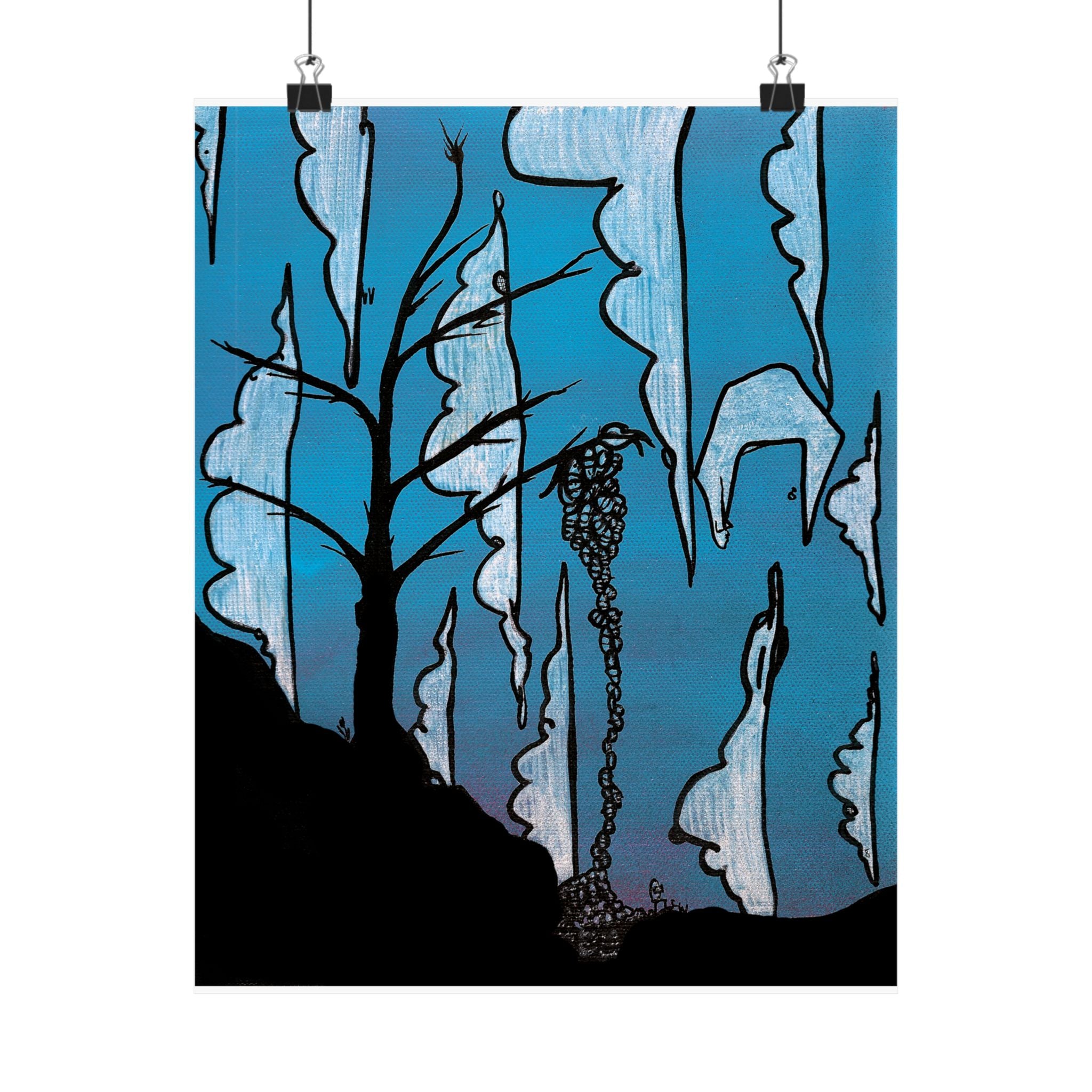 Run by Larry White Matte Vertical Poster — Comical Frosted Fruit Art