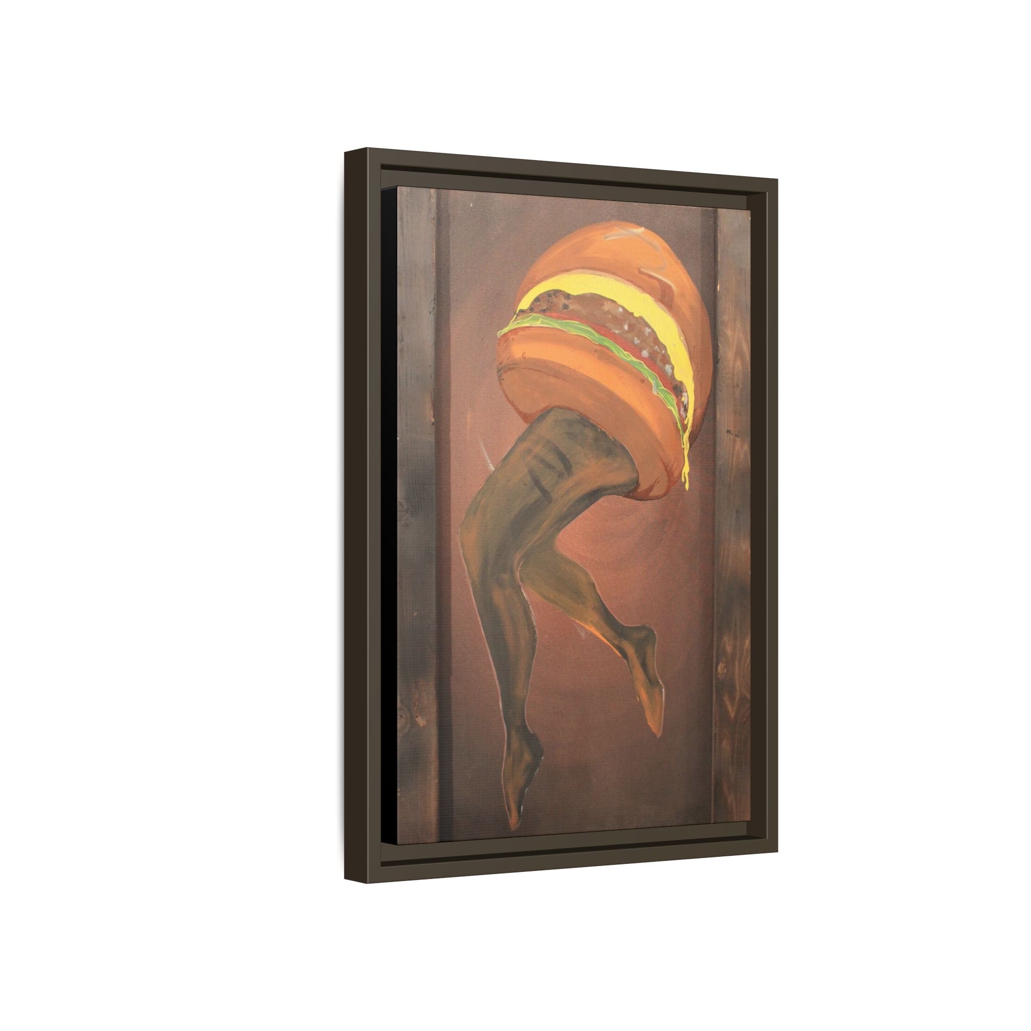 Burger legs Framed Canvas Art —By Larry White