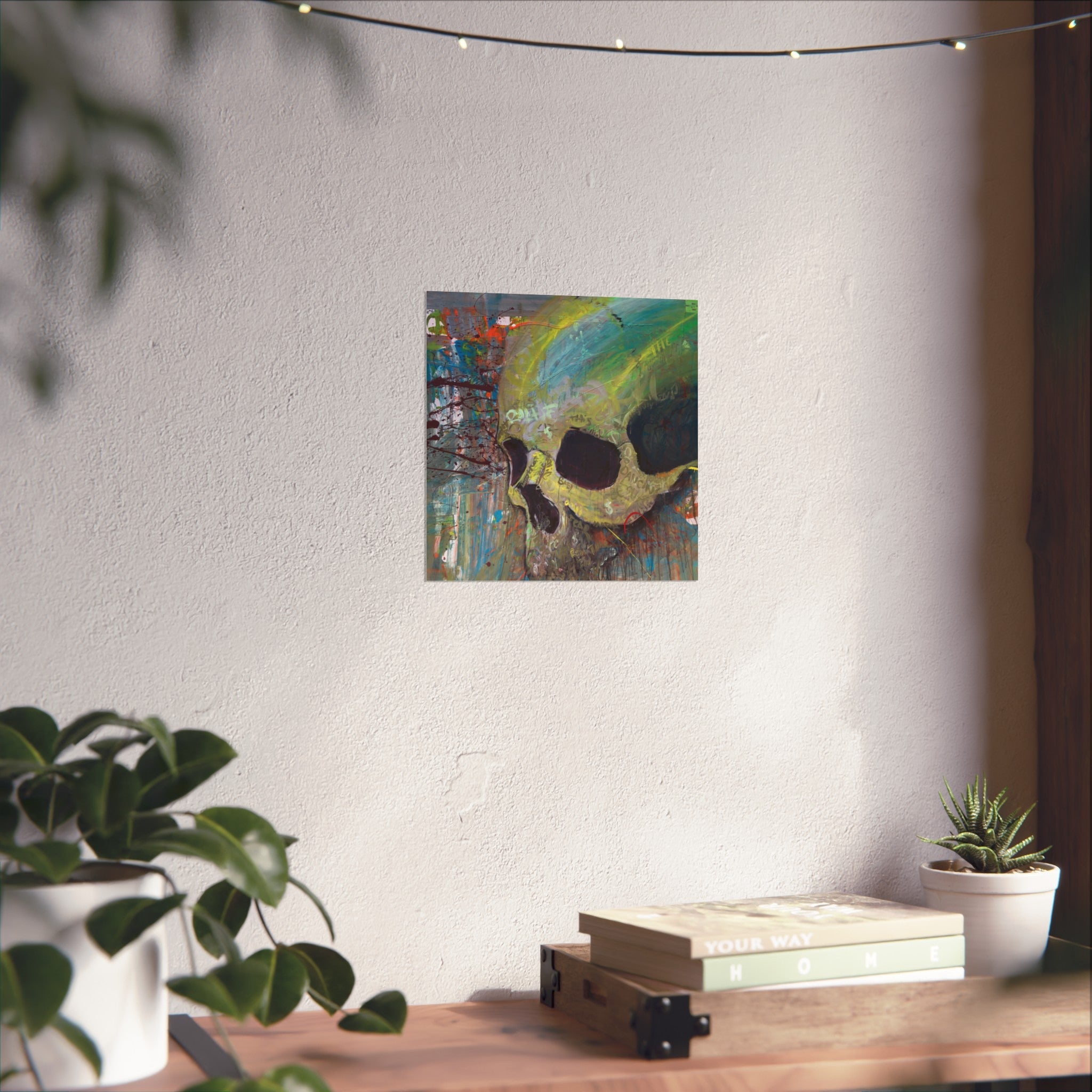 Skull Abstract Fine Art Poster — Colorful Graffiti Skull Wall Art