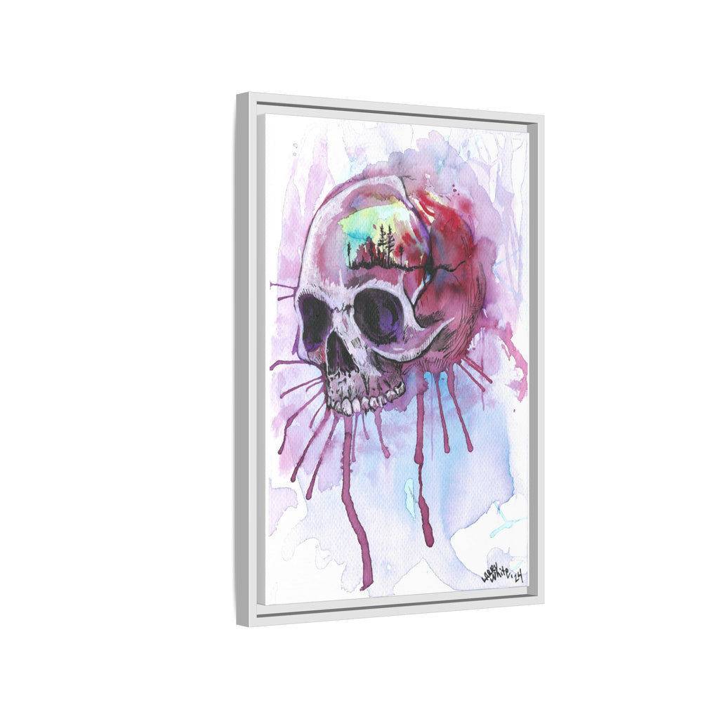 Sweet Home Watercolor Skull Canvas Print — Matte Framed Wall Art