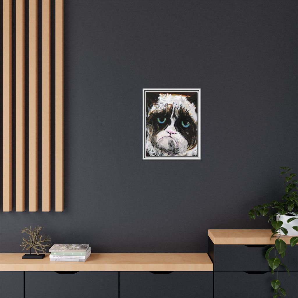 Grumpy Cat Portrait canvas print by Larry White