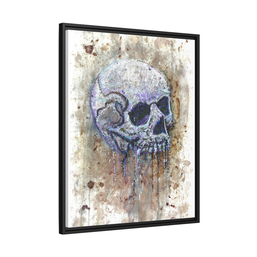 "Albums" Skull Art by Larry White  Framed Matte Canvas —