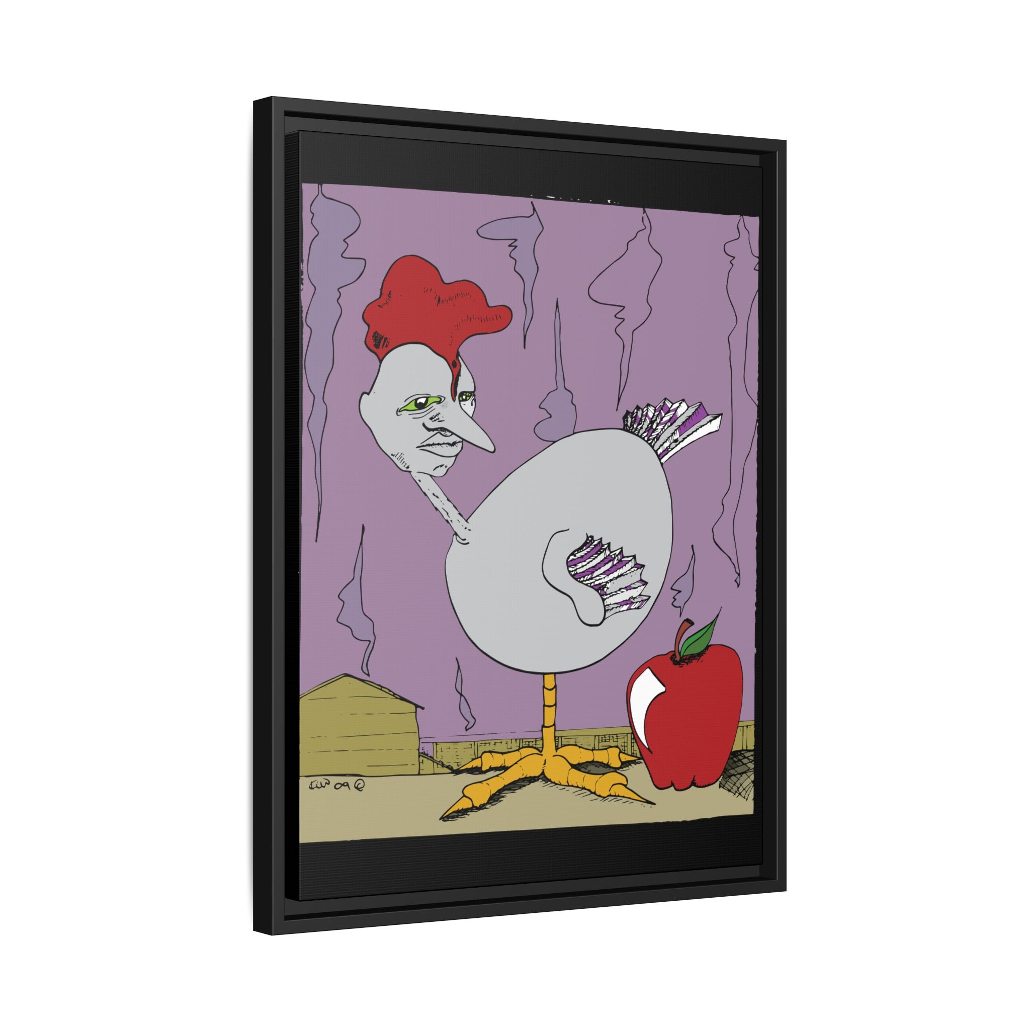 "Ass apple" Framed Canvas Art by Larry White