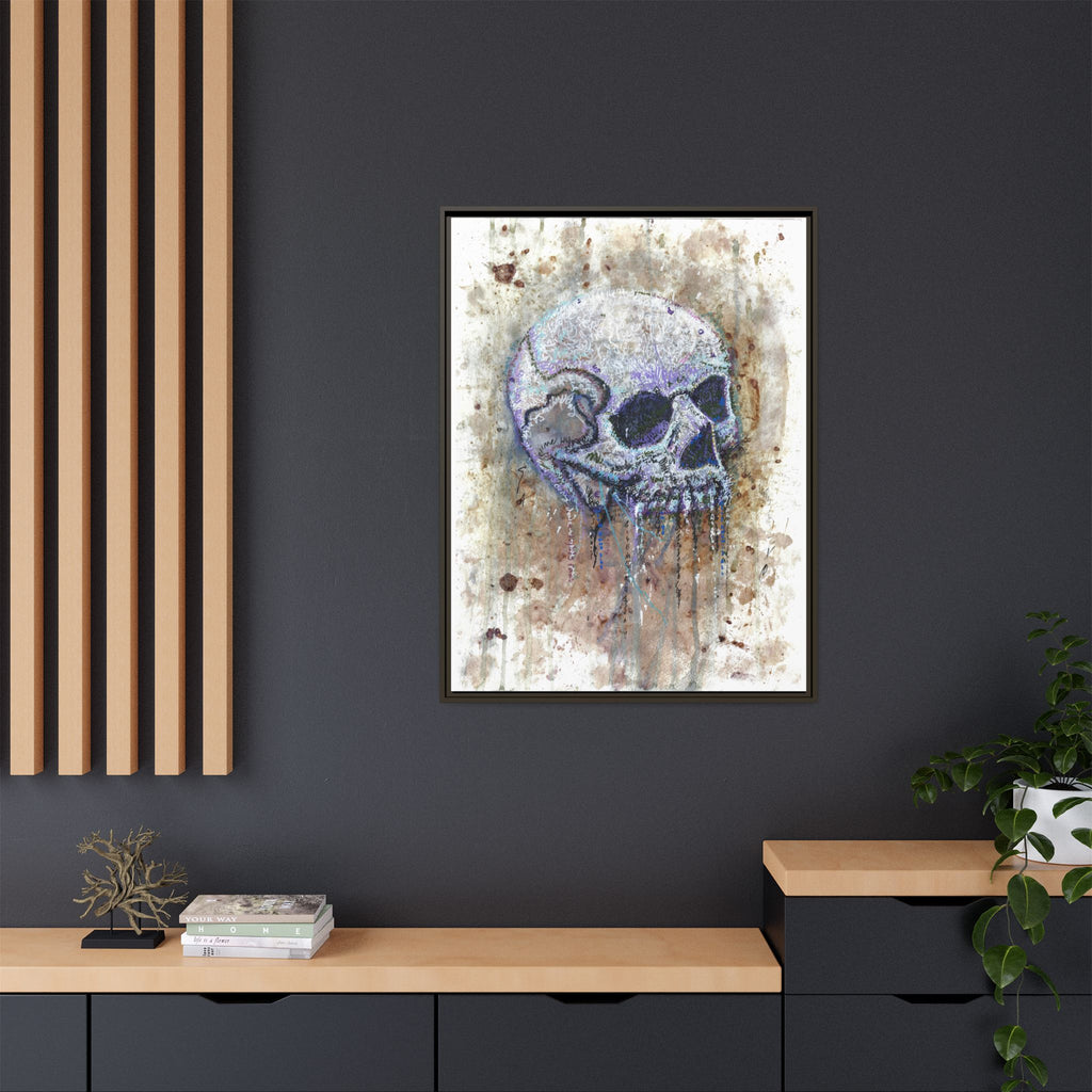 "Albums" Skull Art by Larry White  Framed Matte Canvas —