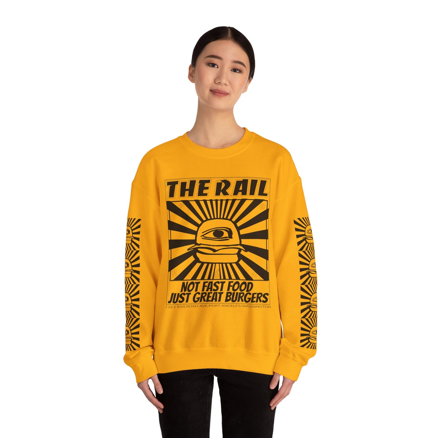 Crewneck Sweatshirt - The Rail All Seeing Eye Burger Design