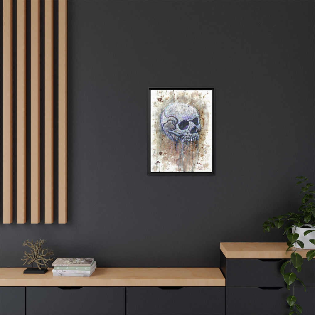 "Albums" Skull Art by Larry White  Framed Matte Canvas —