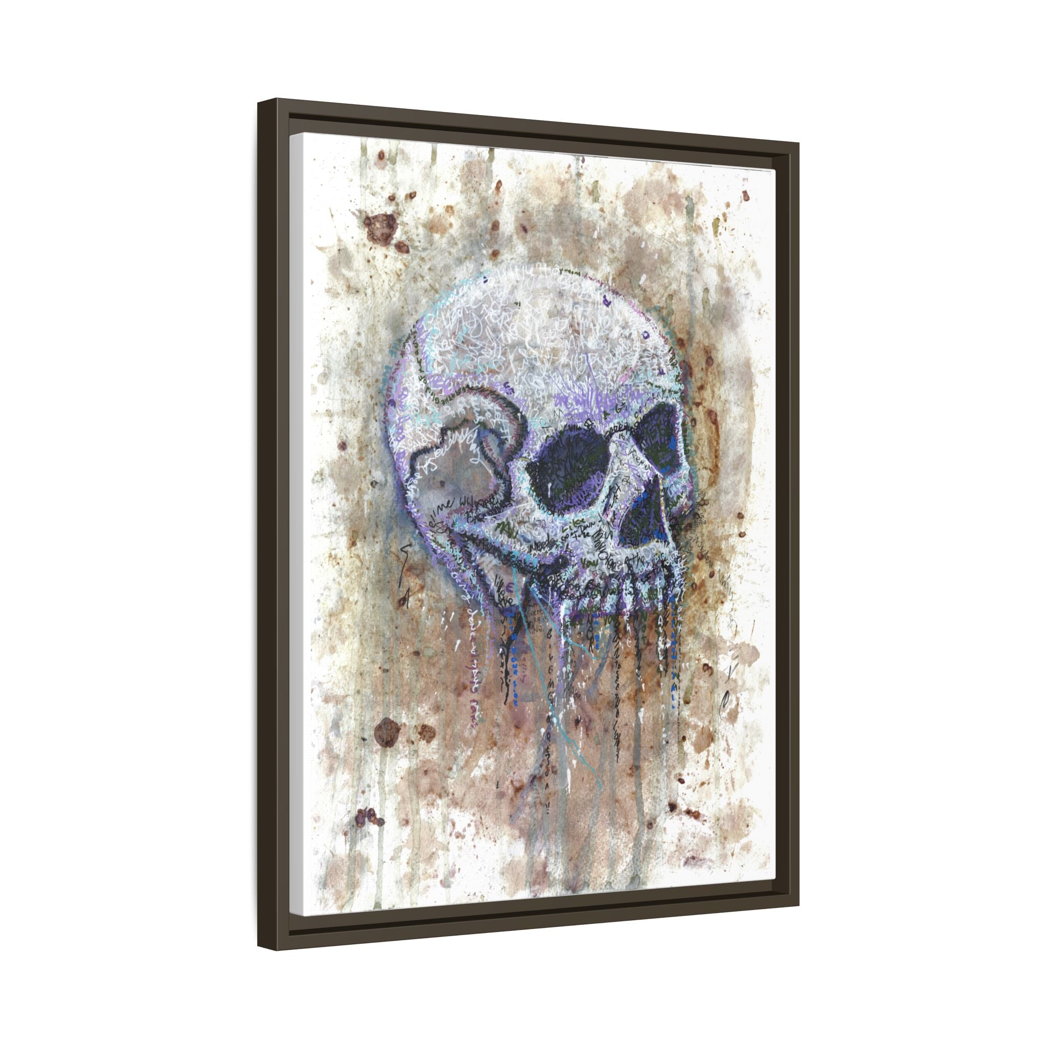 "Albums" Skull Art by Larry White  Framed Matte Canvas —