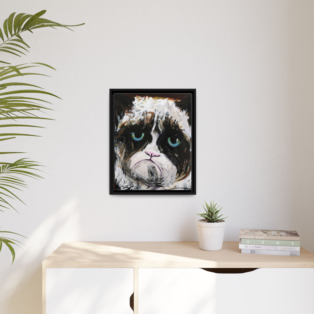 Grumpy Cat Portrait canvas print by Larry White