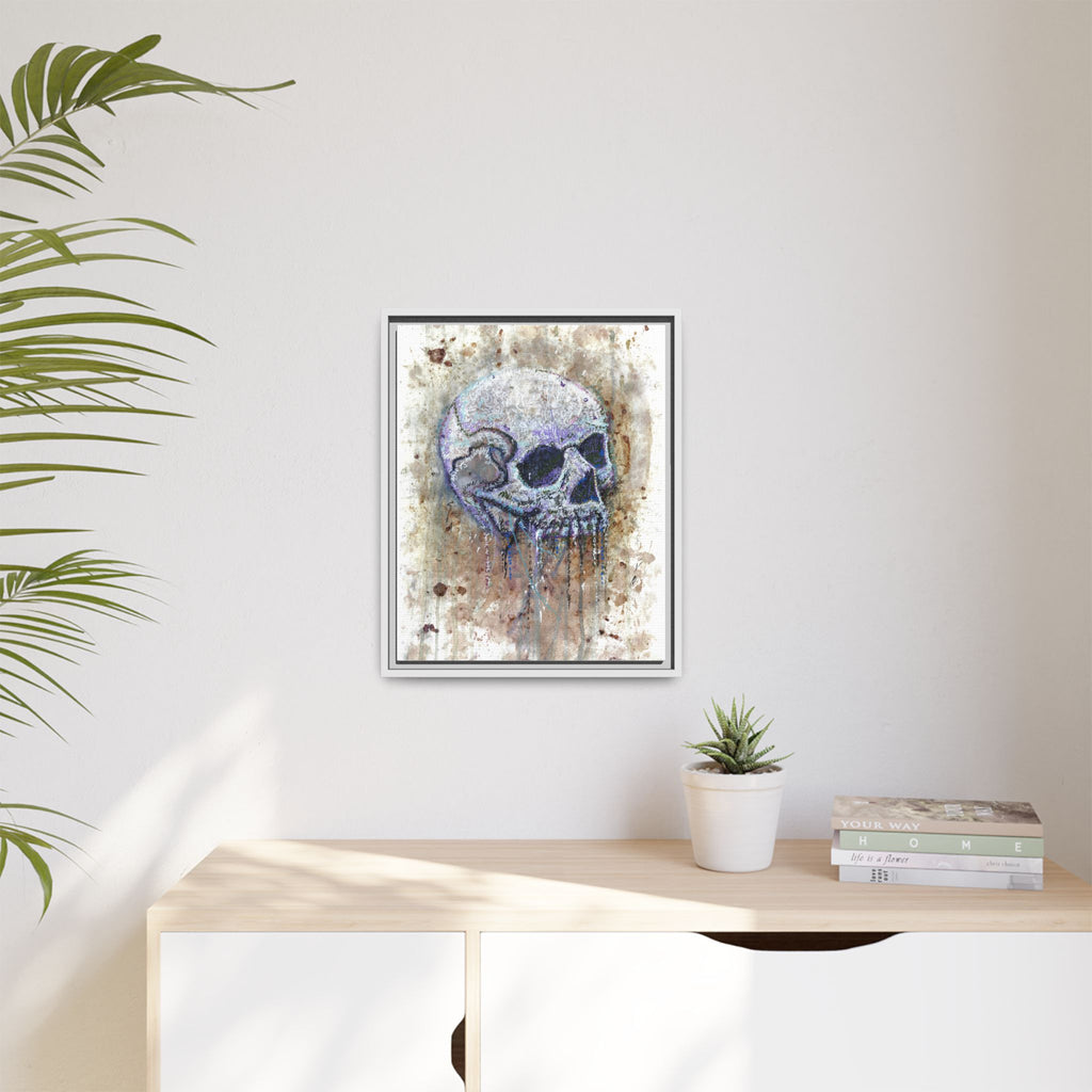 "Albums" Skull Art by Larry White  Framed Matte Canvas —
