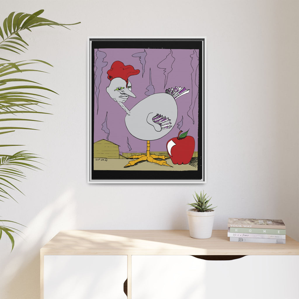 "Ass apple" Framed Canvas Art by Larry White