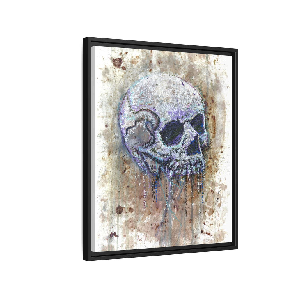 "Albums" Skull Art by Larry White  Framed Matte Canvas —