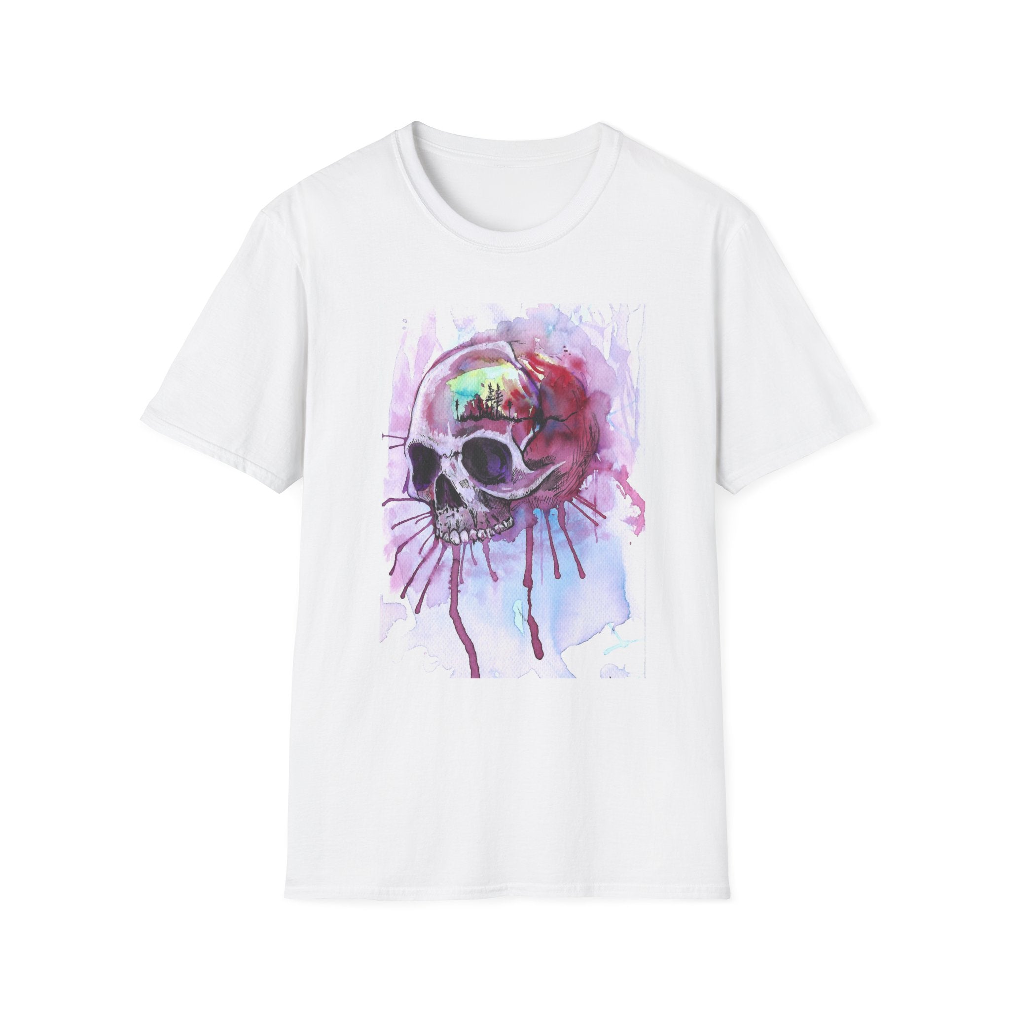 "Sweet Home" Art T-Shirt — Colorful Drip Skull Art Tee